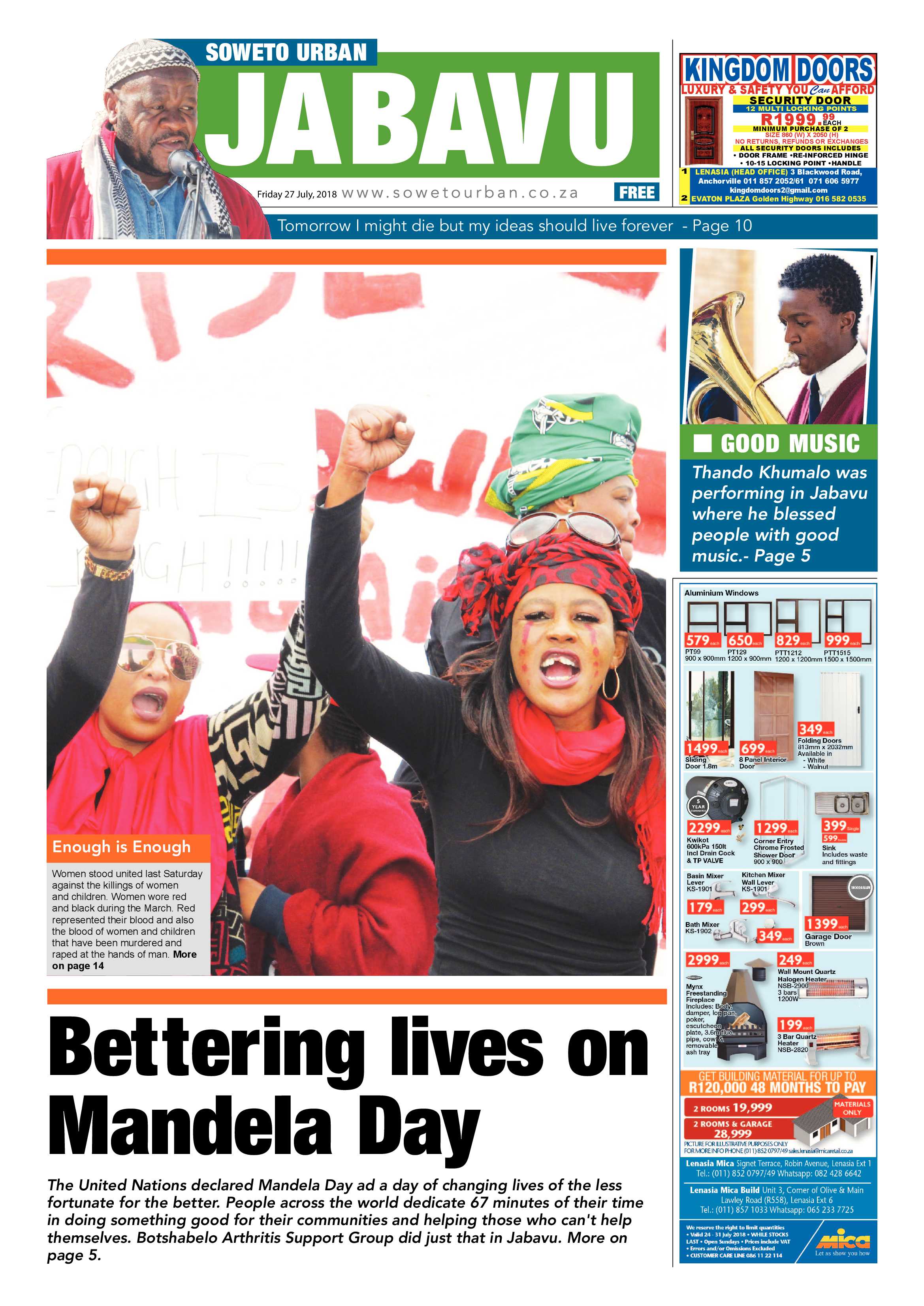 Jabavu – July 27, 2018 issue page 1