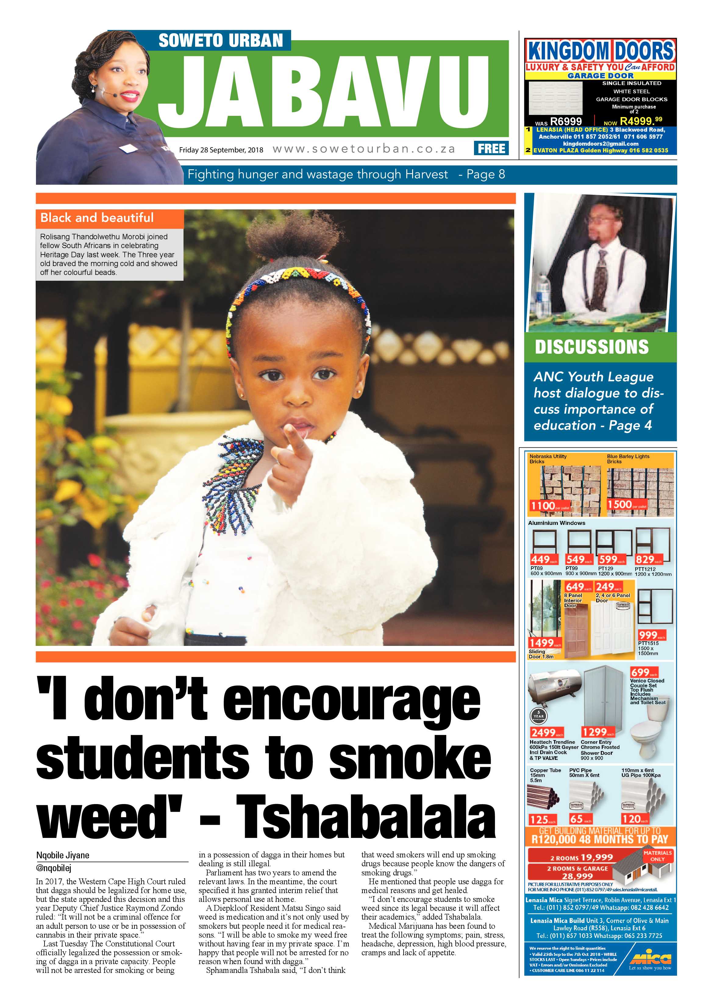 Jabavu – September 28, 2018 issue page 1