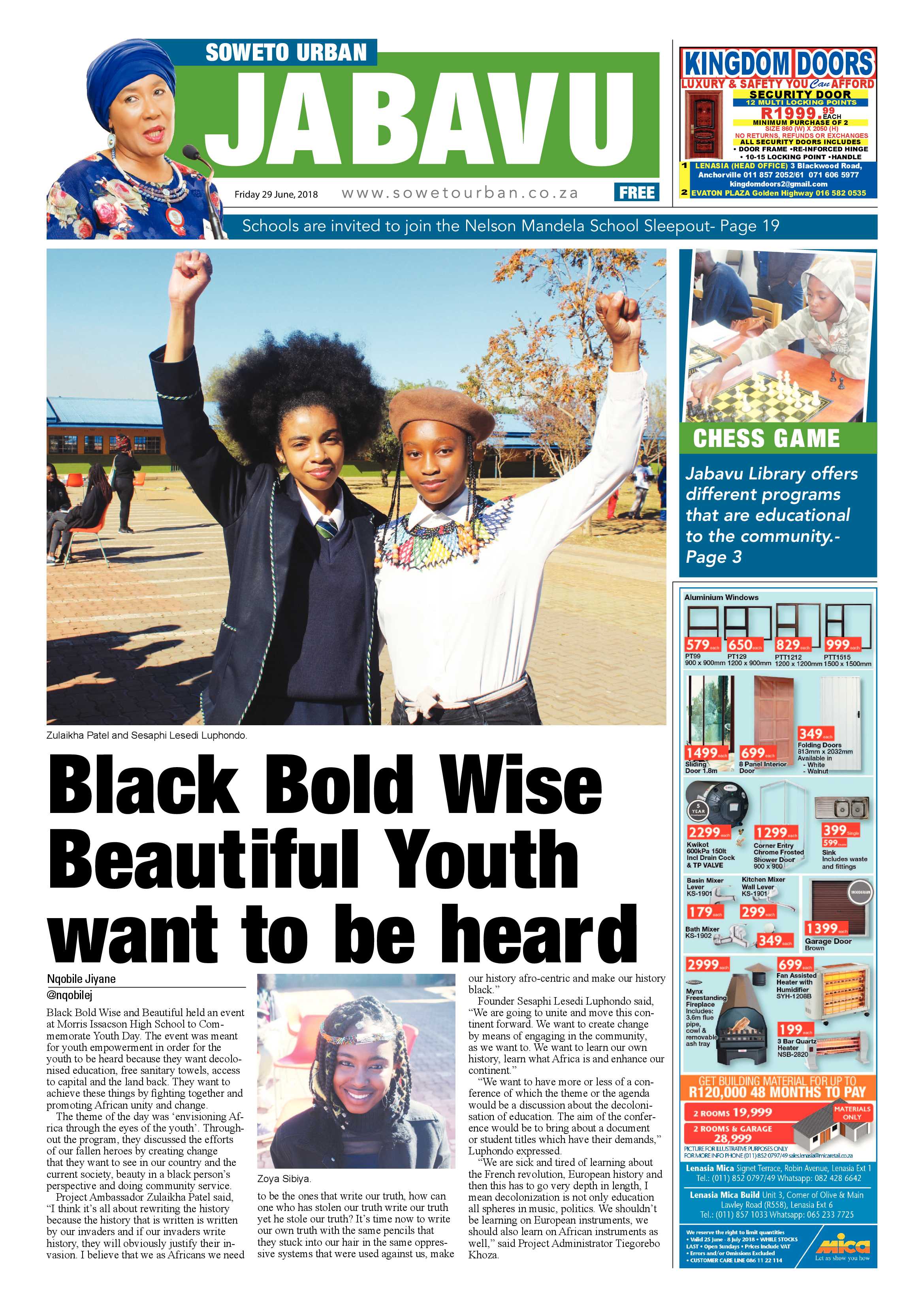 Jabavu – June 29, 2018 issue page 1