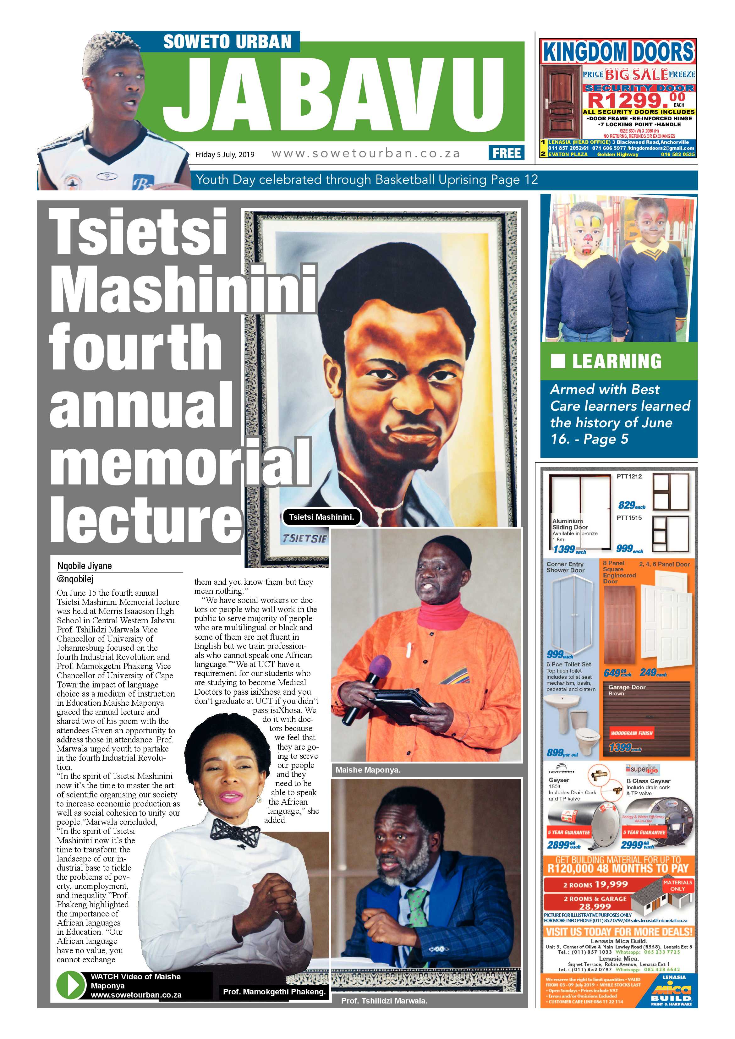 Jabavu News – July 05, 2019 page 1