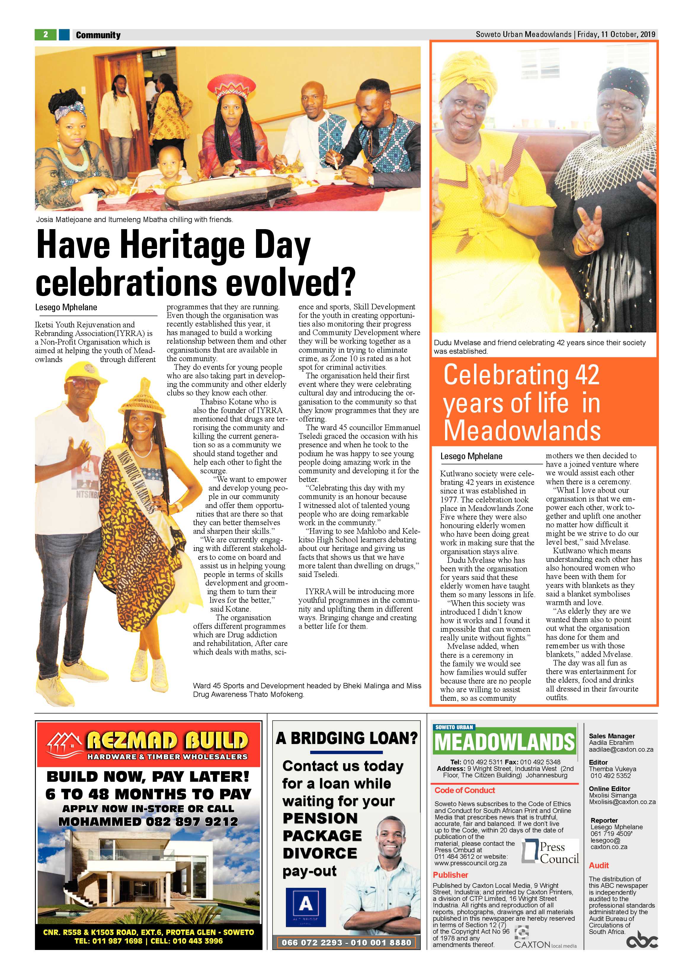 Meadowlands News – October 11, 2019 page 2