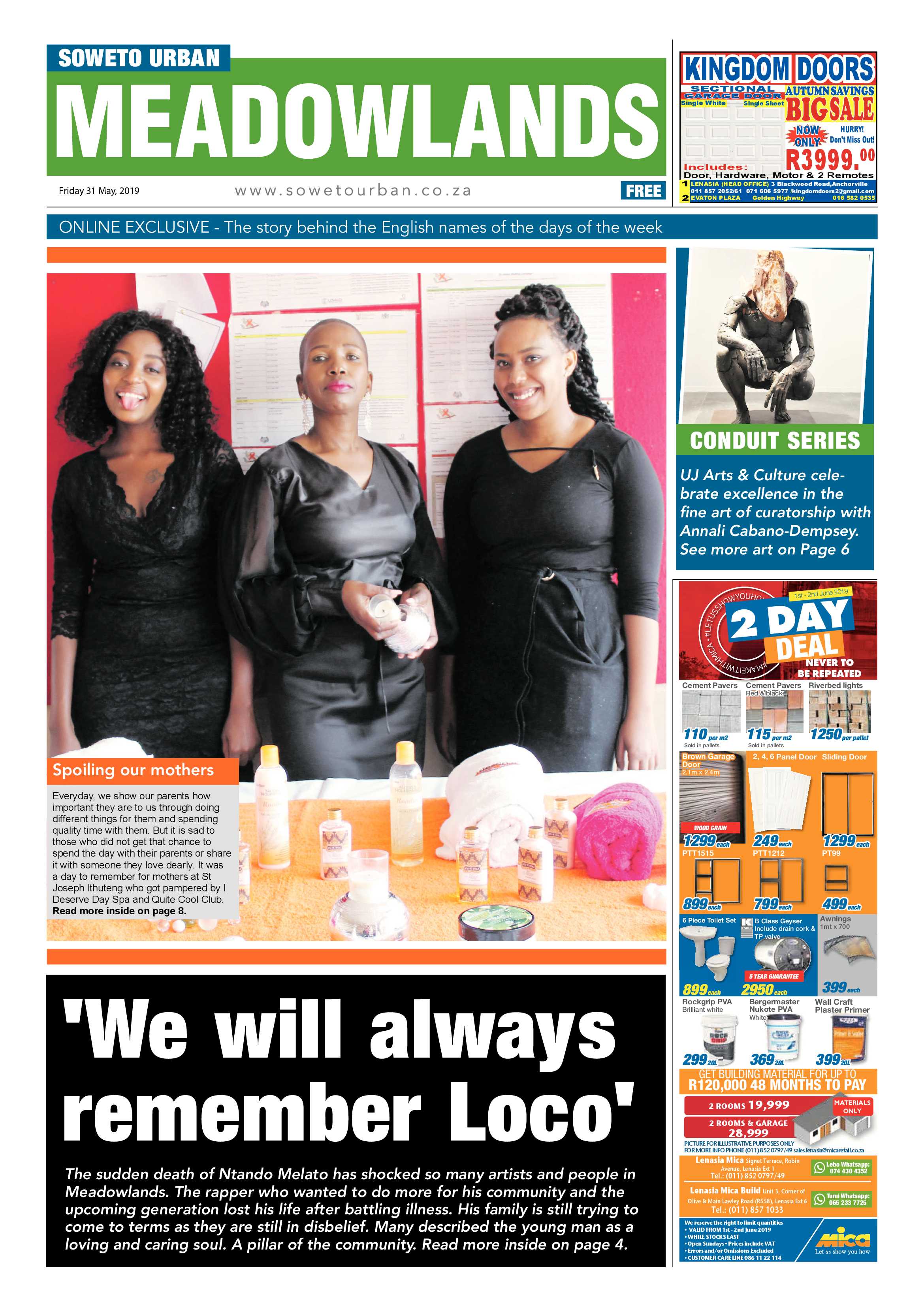 Meadowlands News – May 31, 2019 page 1