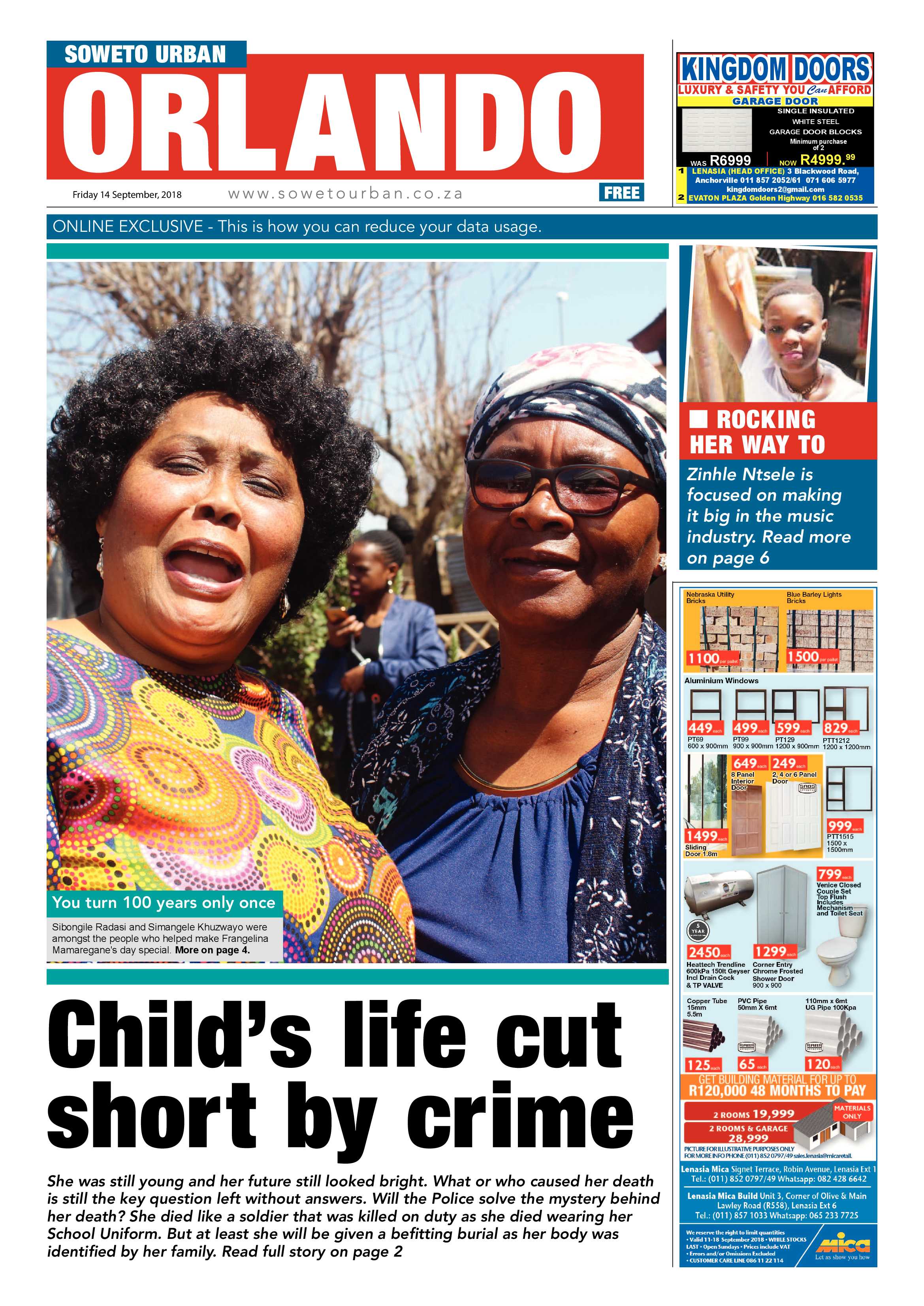 Orlando – September 14, 2018 issue page 1