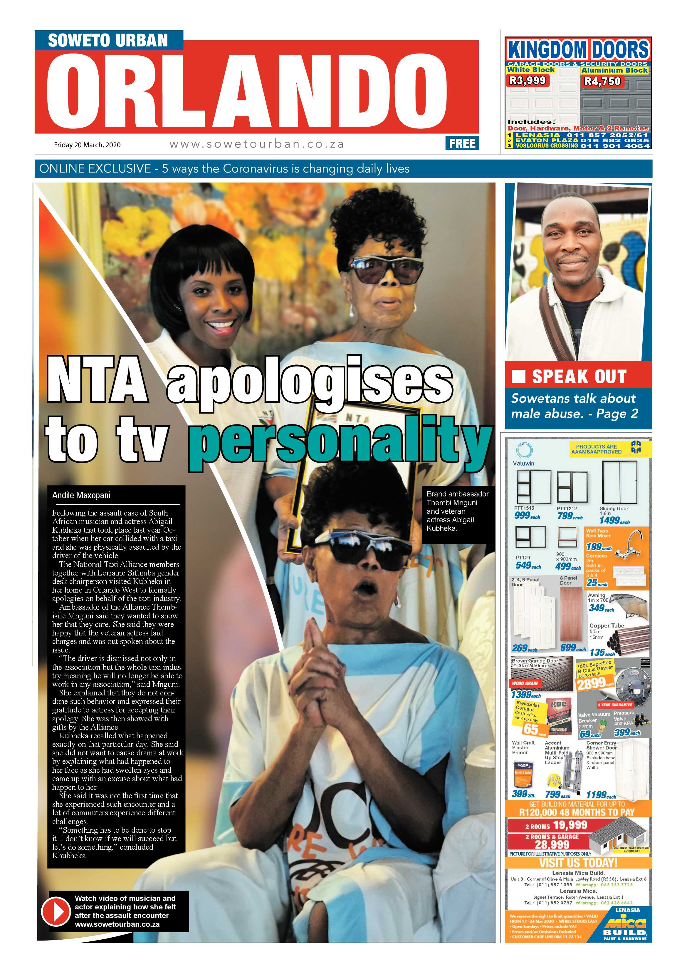 Orlando March 20, 2020 page 1
