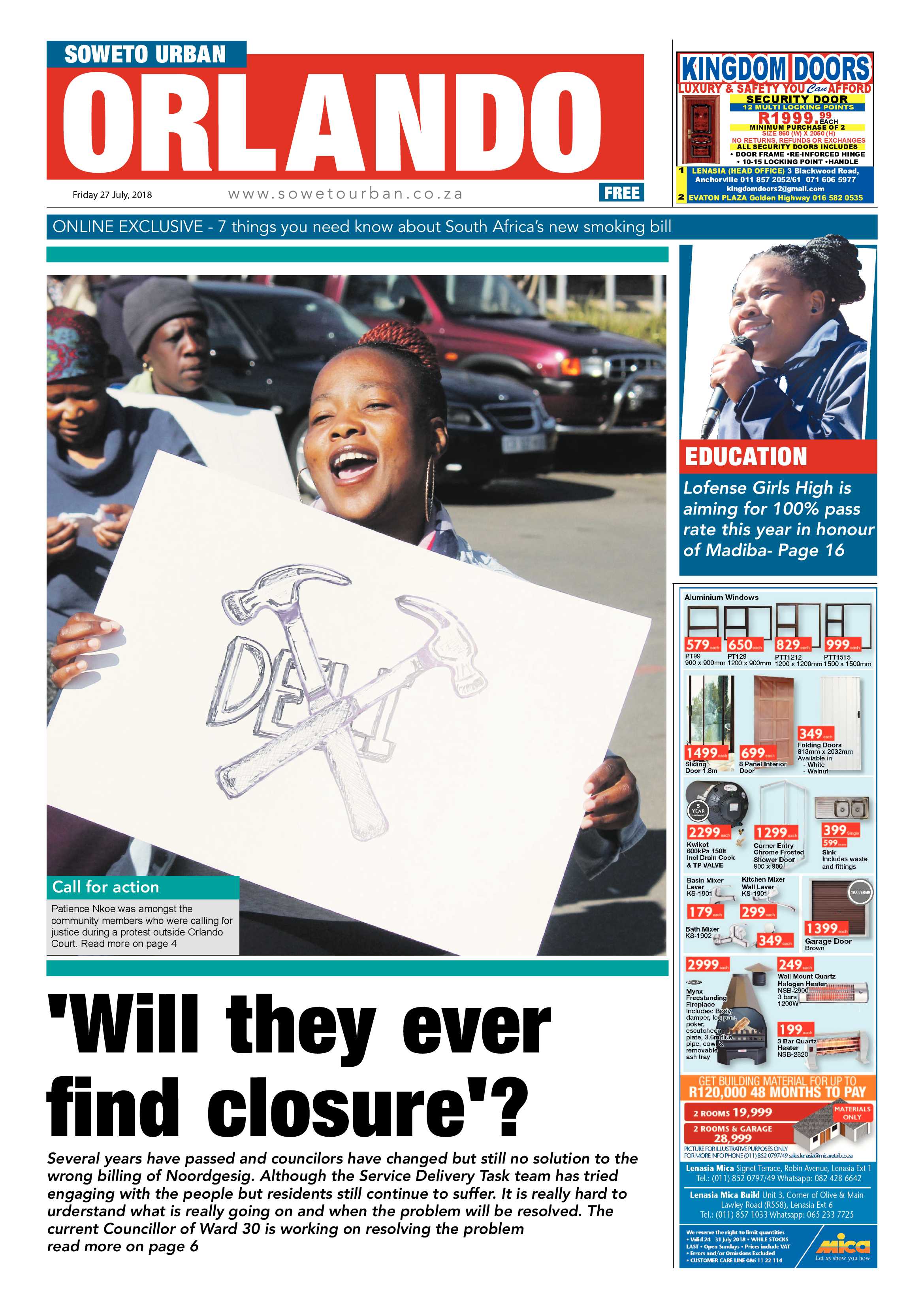 Orlando – July 27, 2018 issue page 1