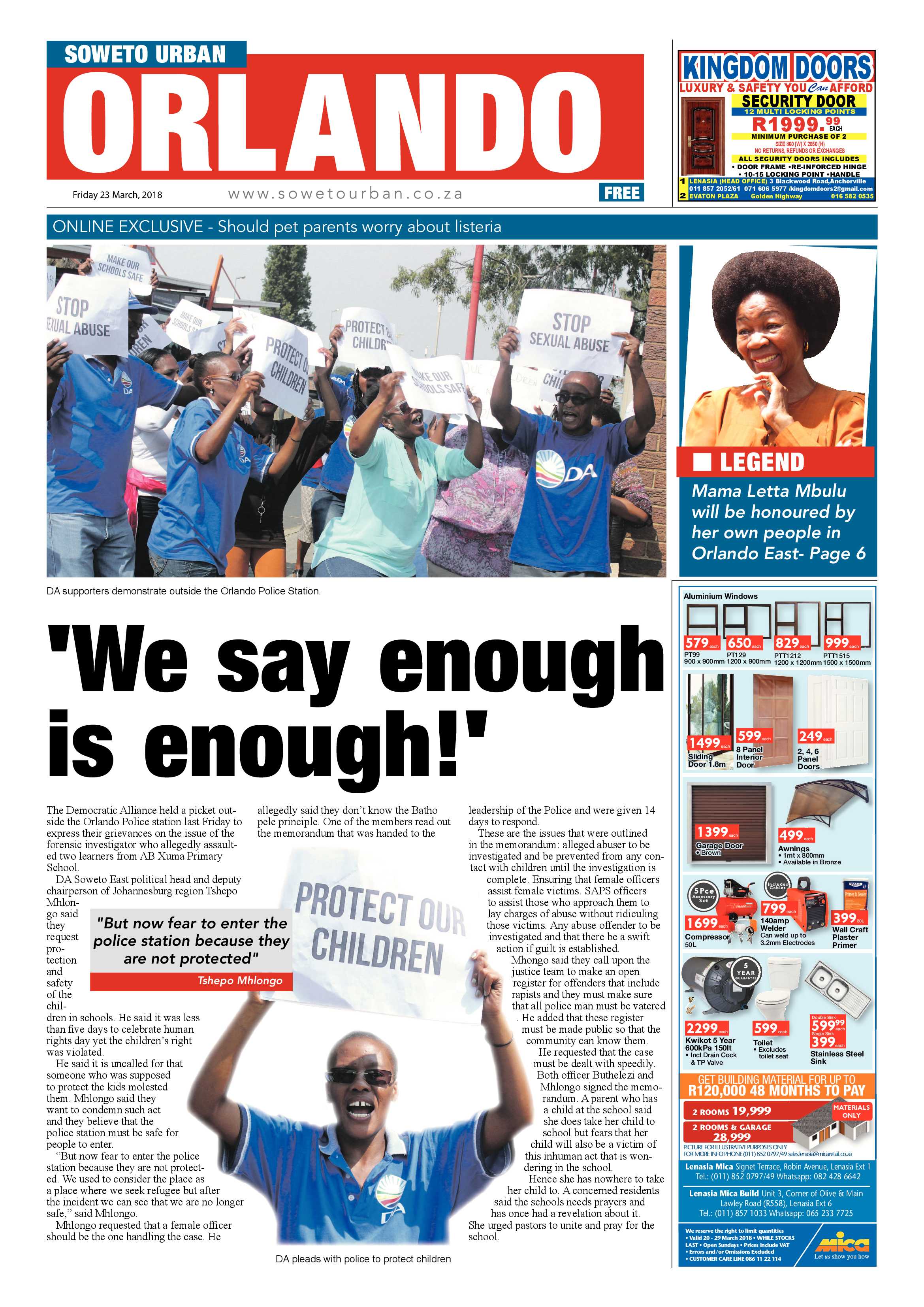 Orlando – March 23, 2018 issue page 1