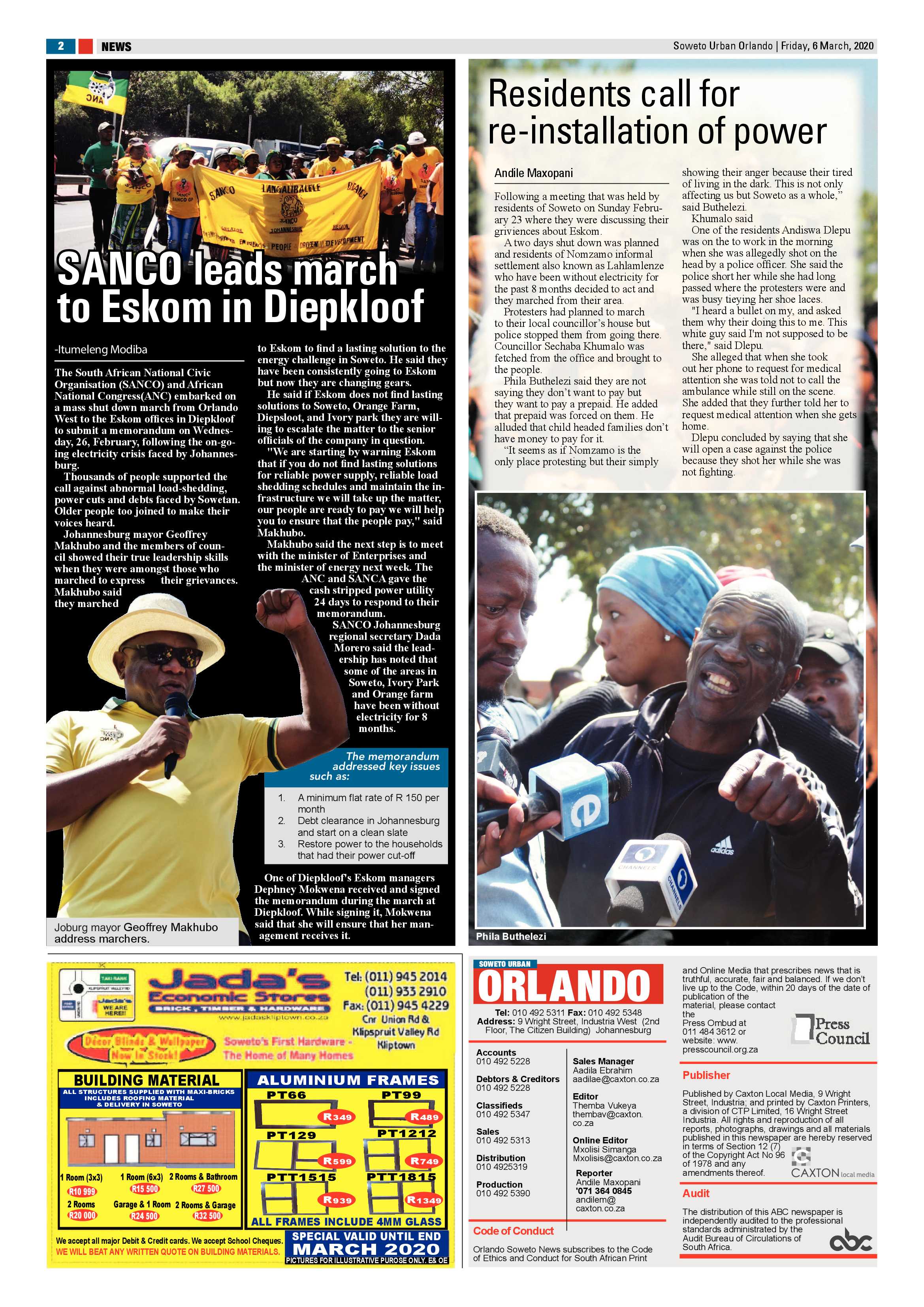 Orlando March 6, 2020 page 2