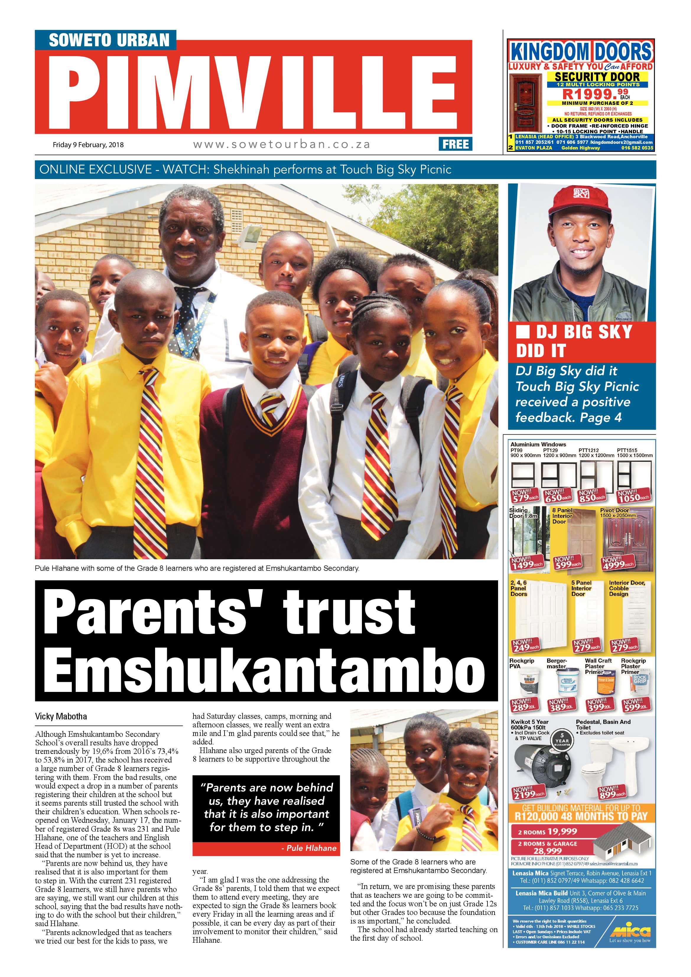 Pimville – Feb 9, 2018 issue page 1