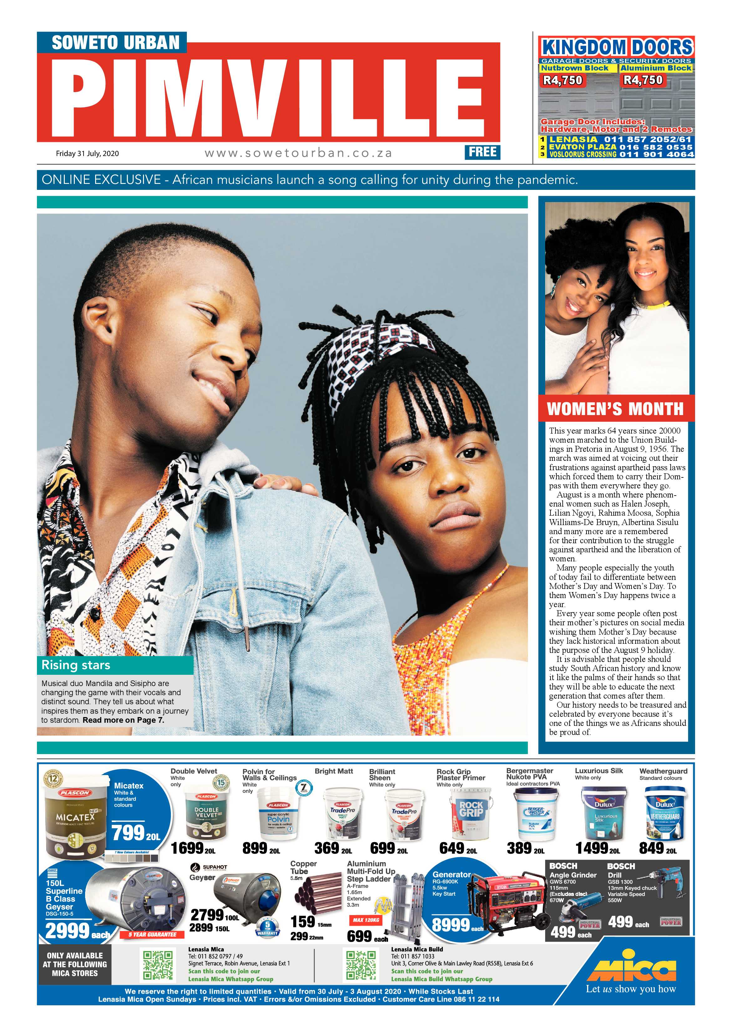 Pimville,  August 7, 2020 page 1
