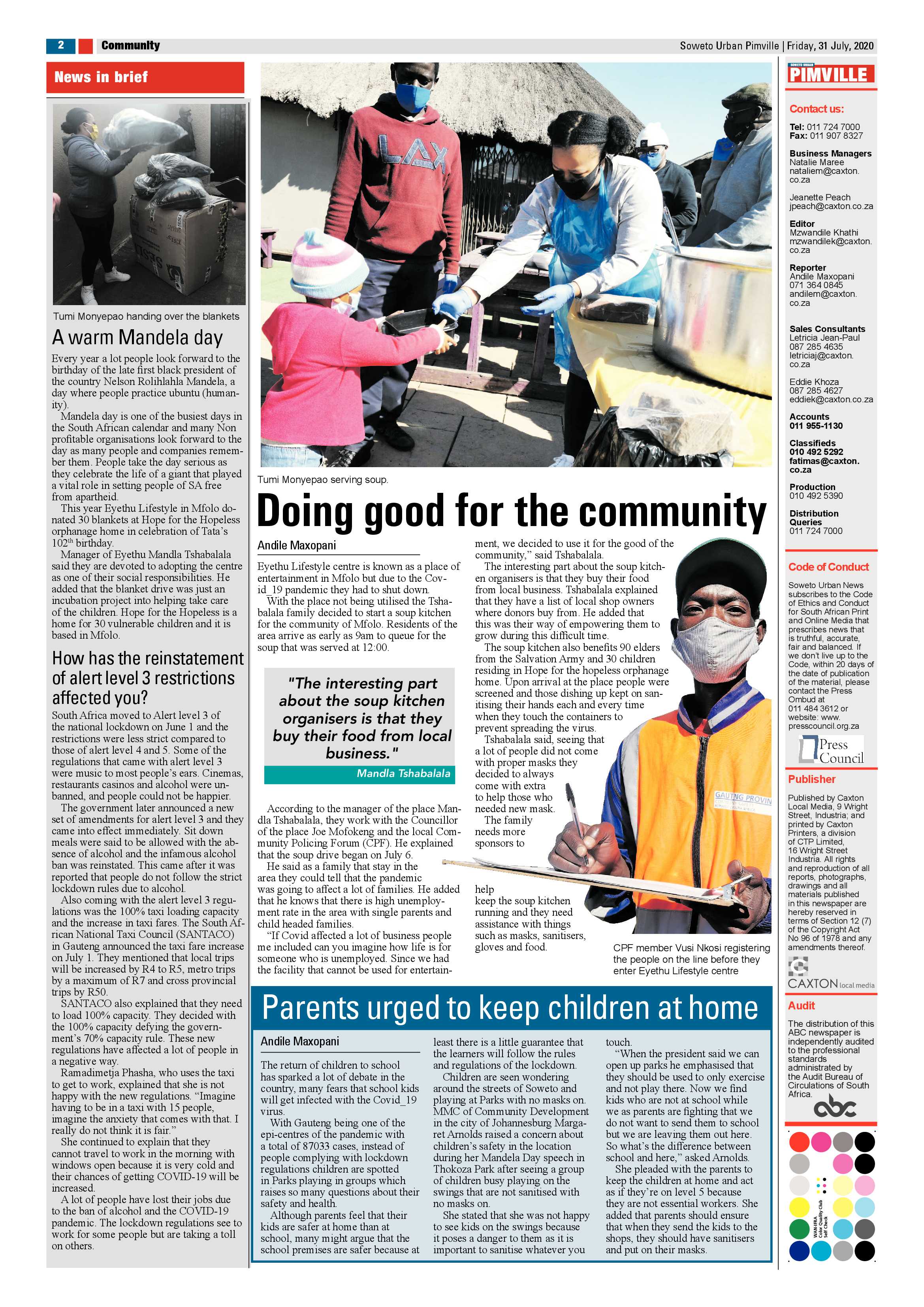 Pimville,  August 7, 2020 page 2