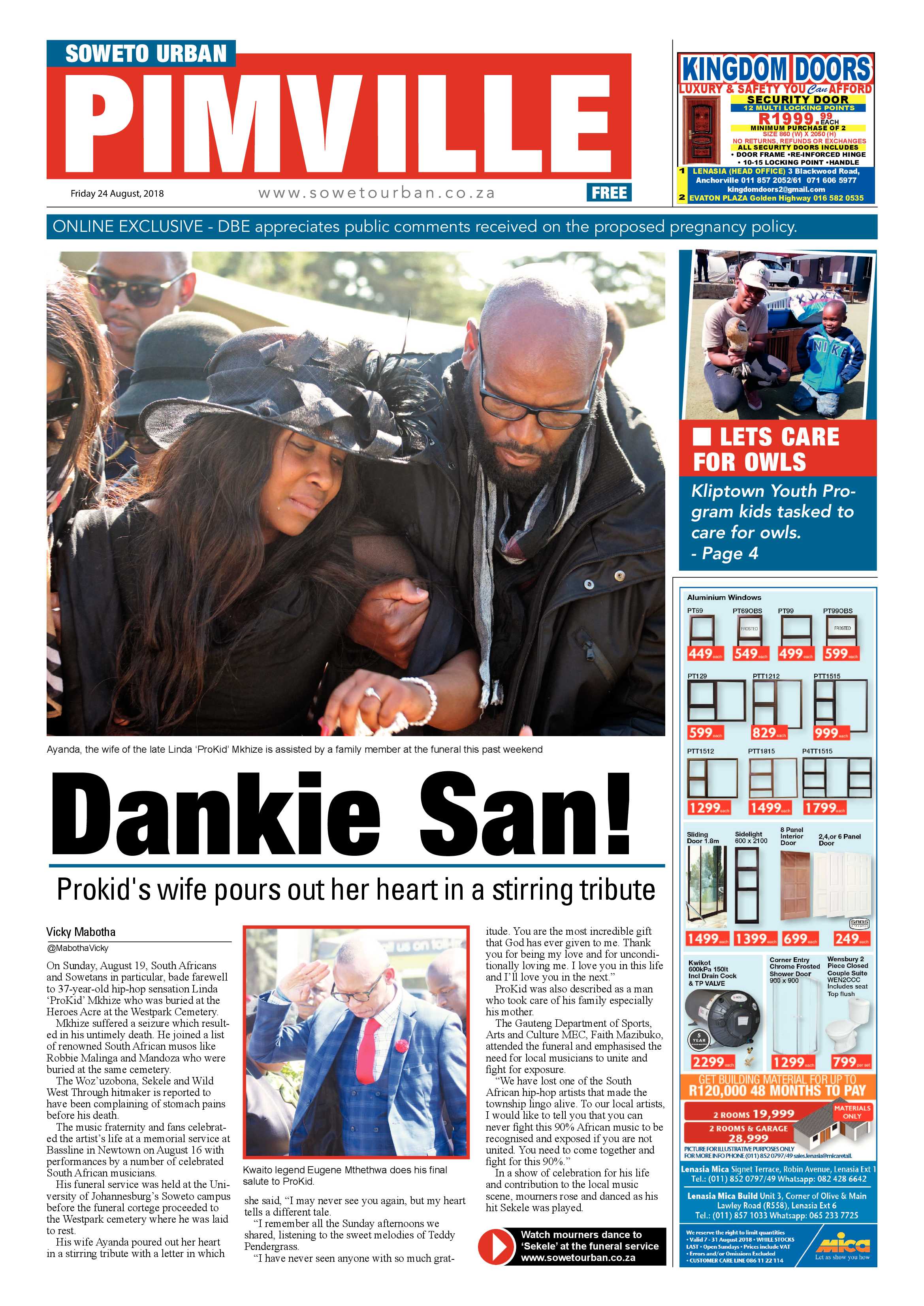Pimville – August 24, 2018 issue page 1