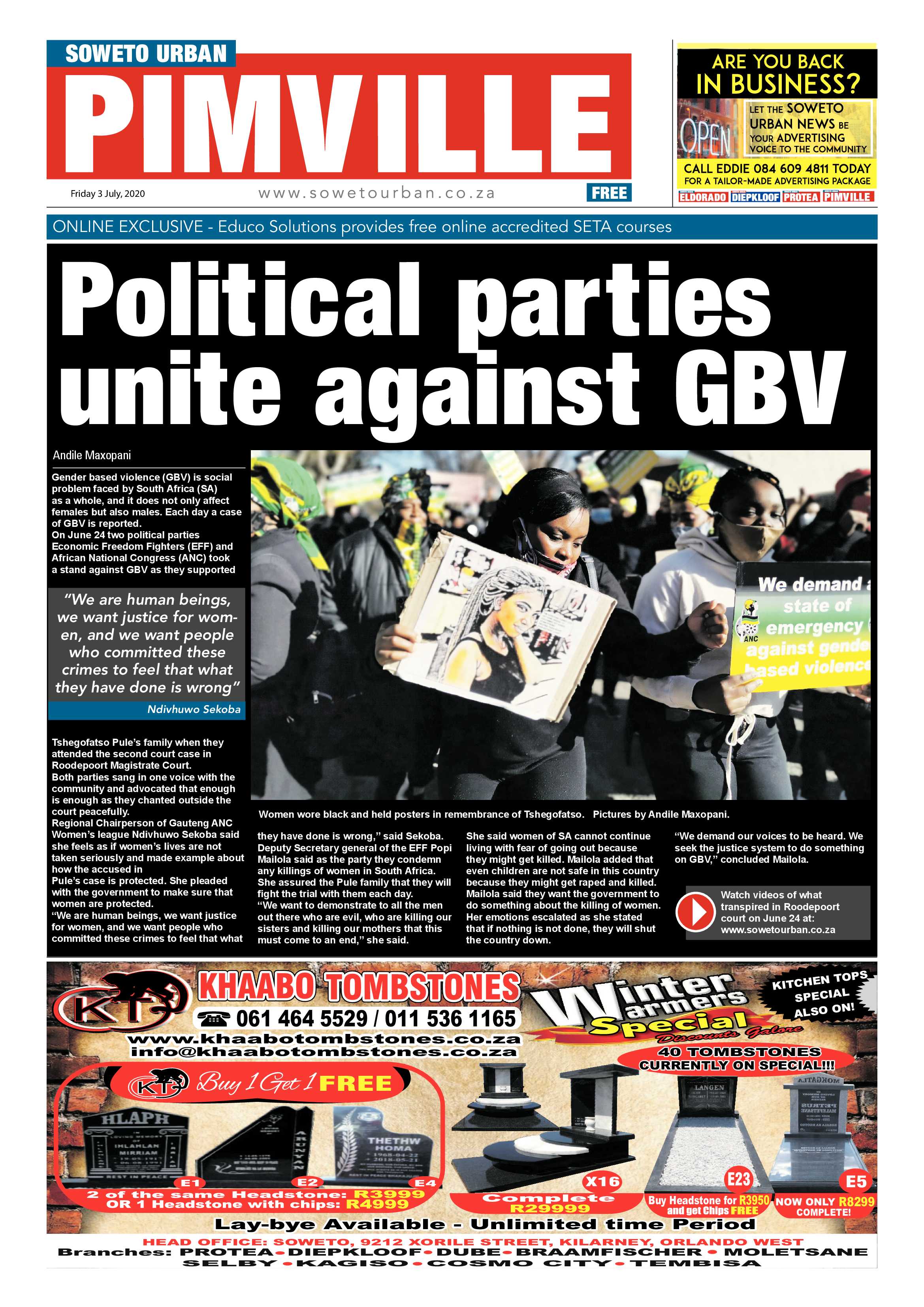 Pimville July 03, 2020 page 1