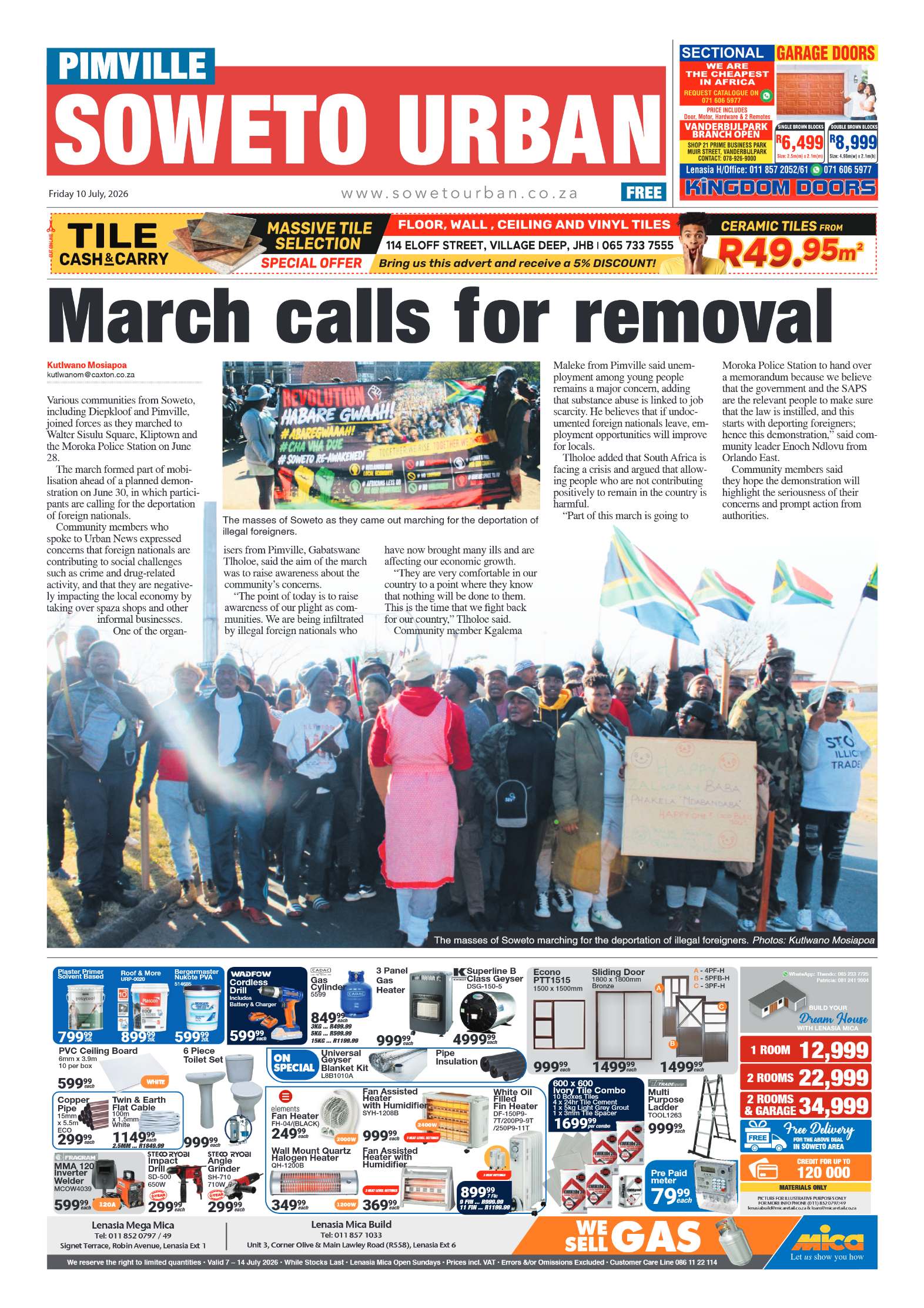 Pimville 10 July 2026 page 1