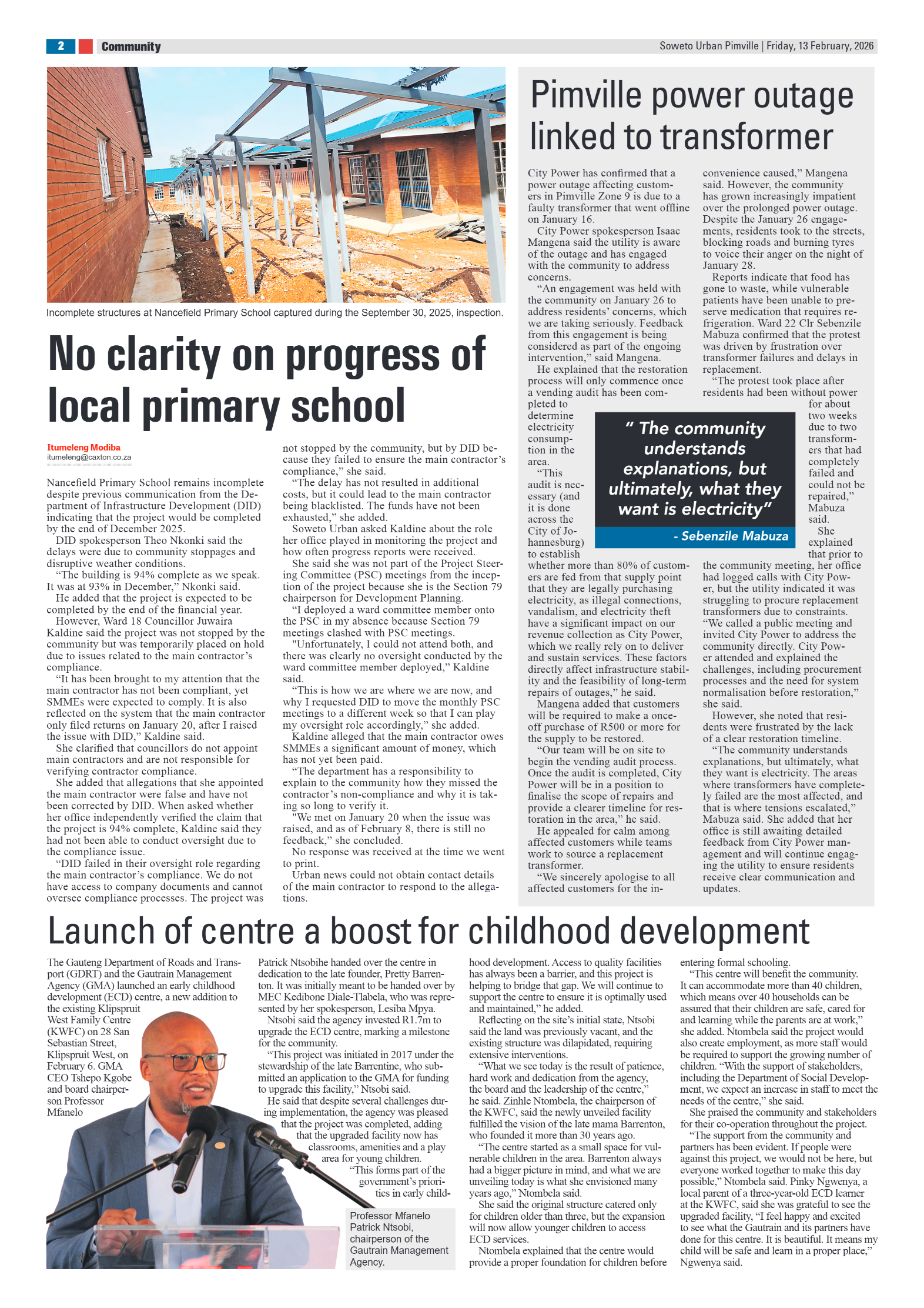 Pimville: 13 February 2026 page 2