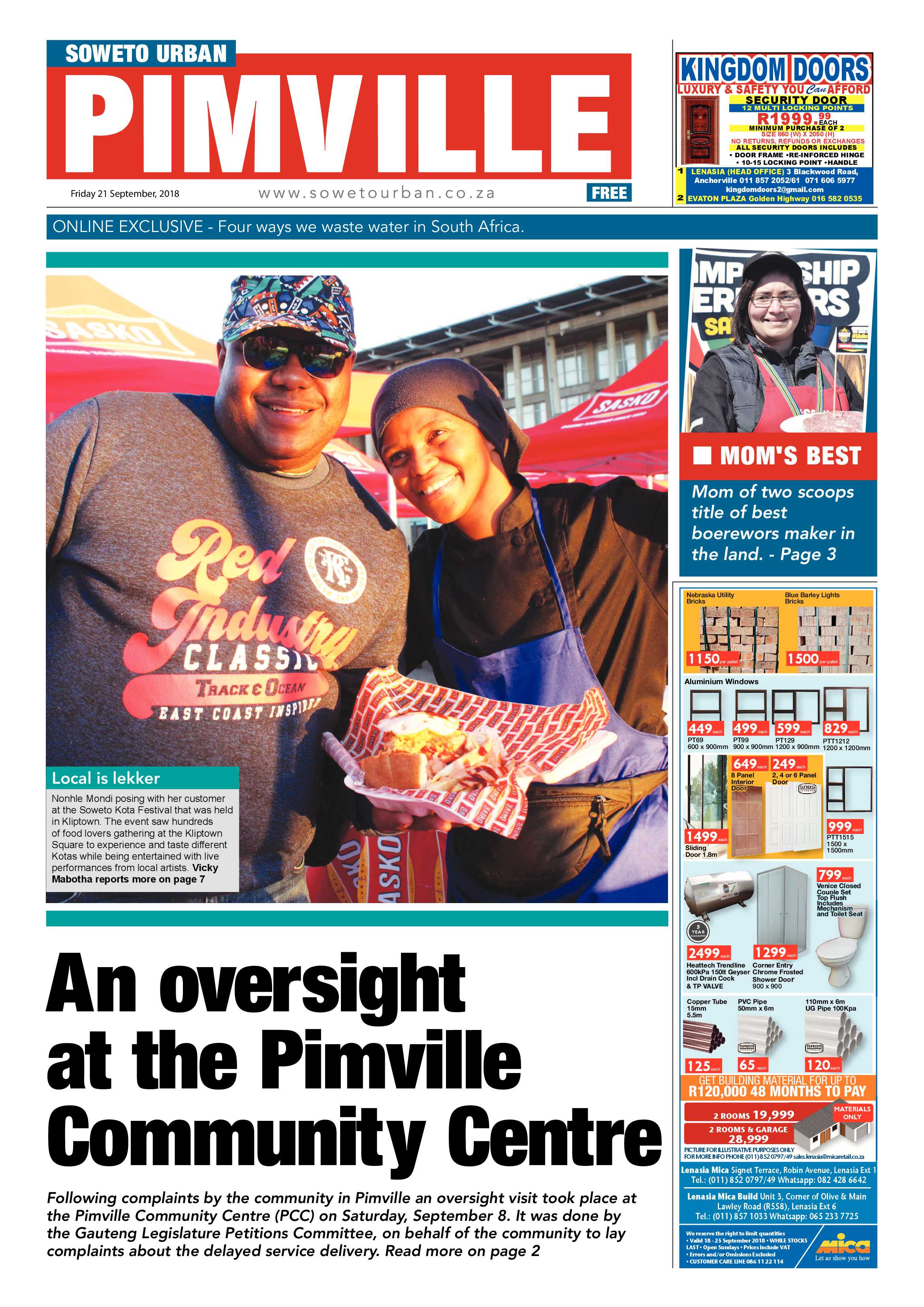 Pimville – September 21, 2018 issue page 1