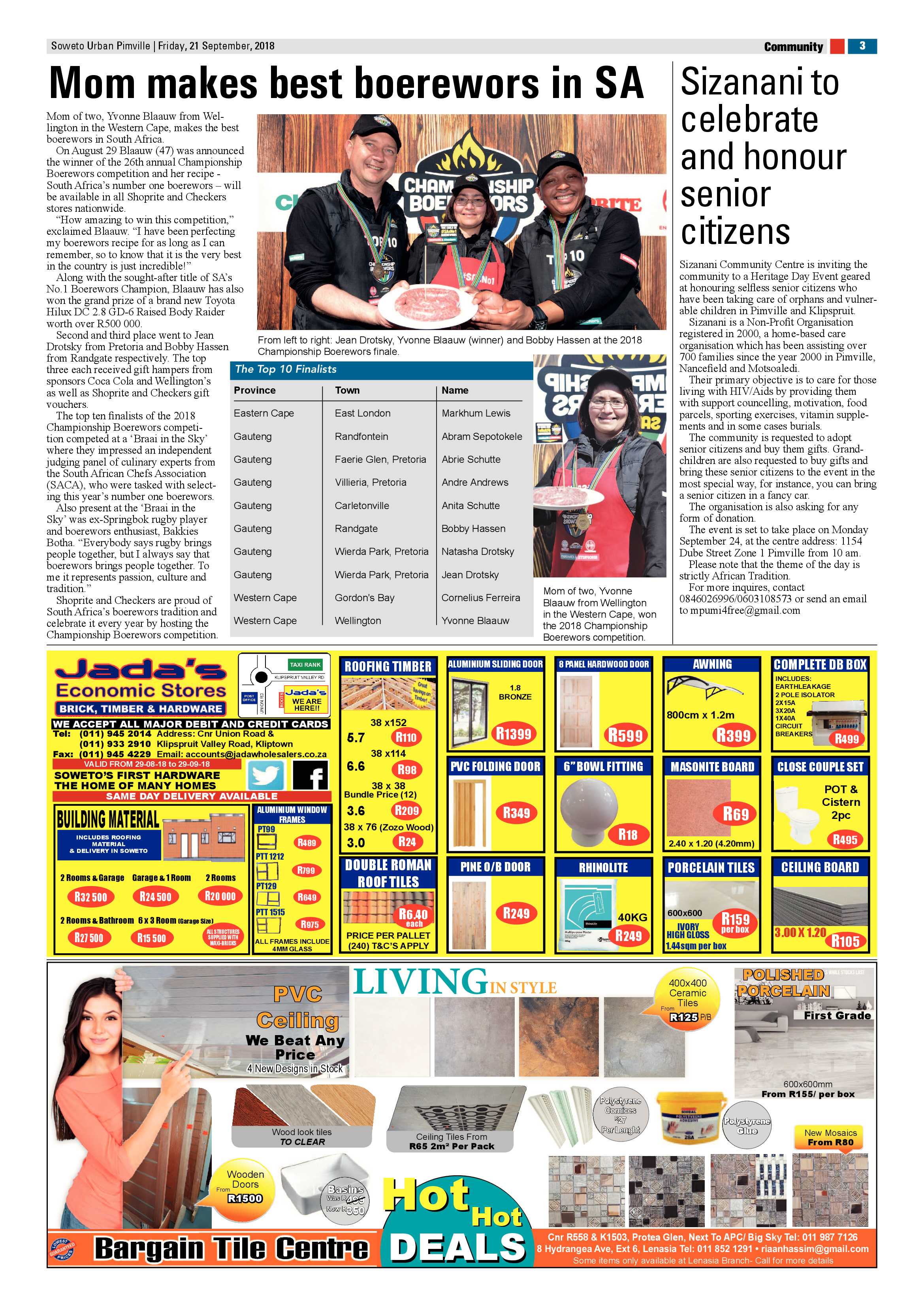 Pimville – September 21, 2018 issue page 3