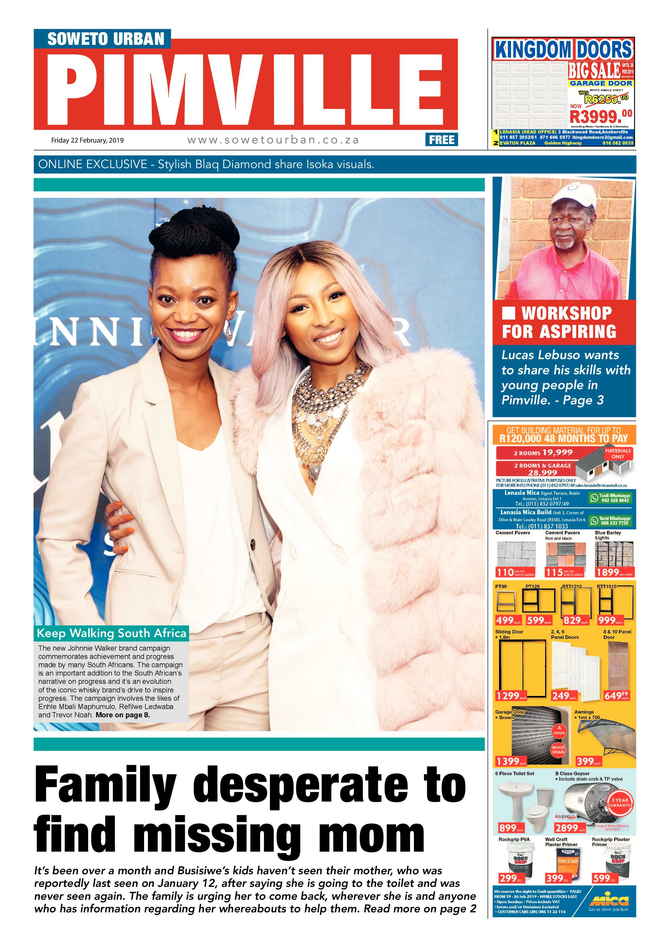 Pimville News – February 22, 2019 page 1