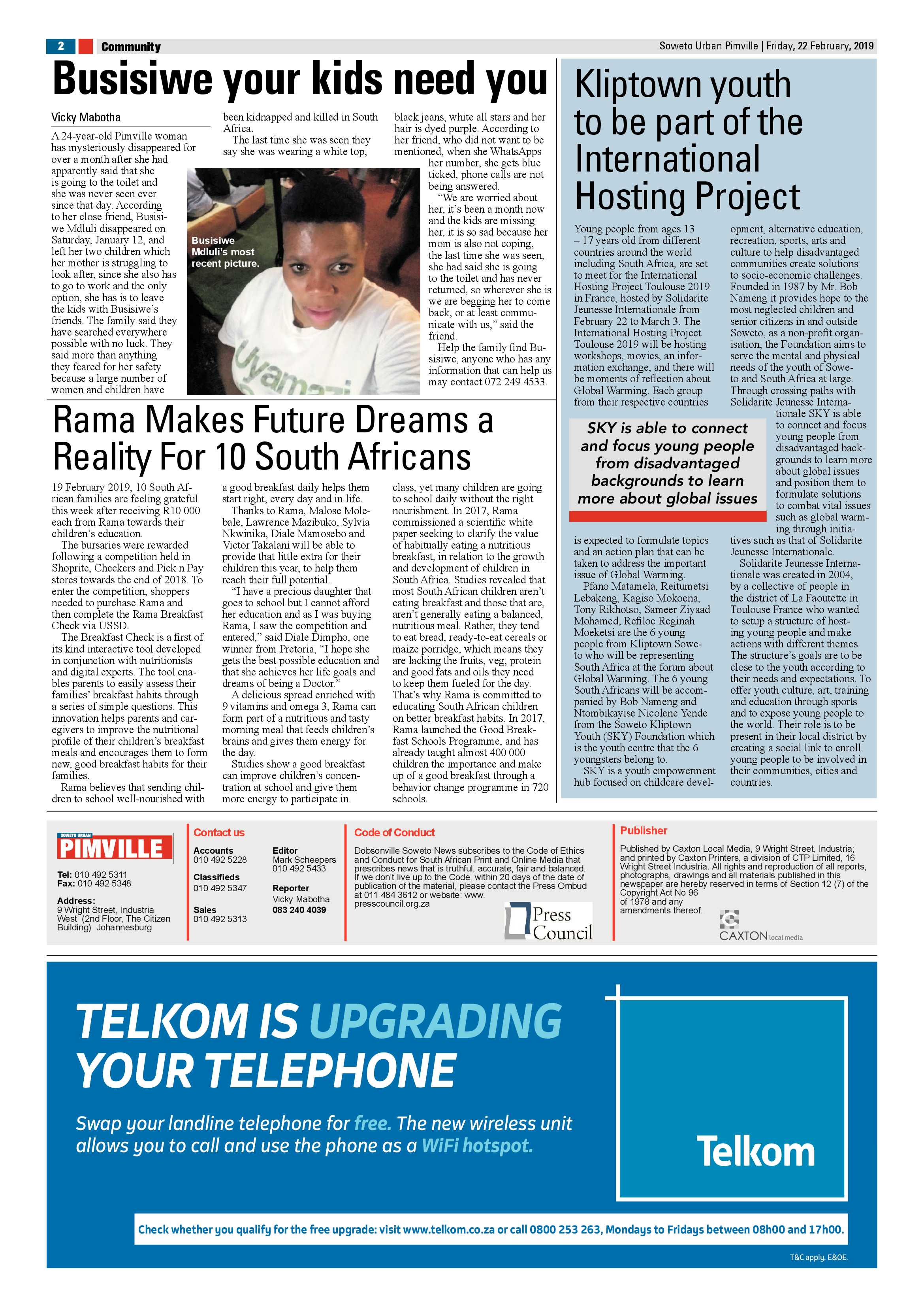 Pimville News – February 22, 2019 page 2