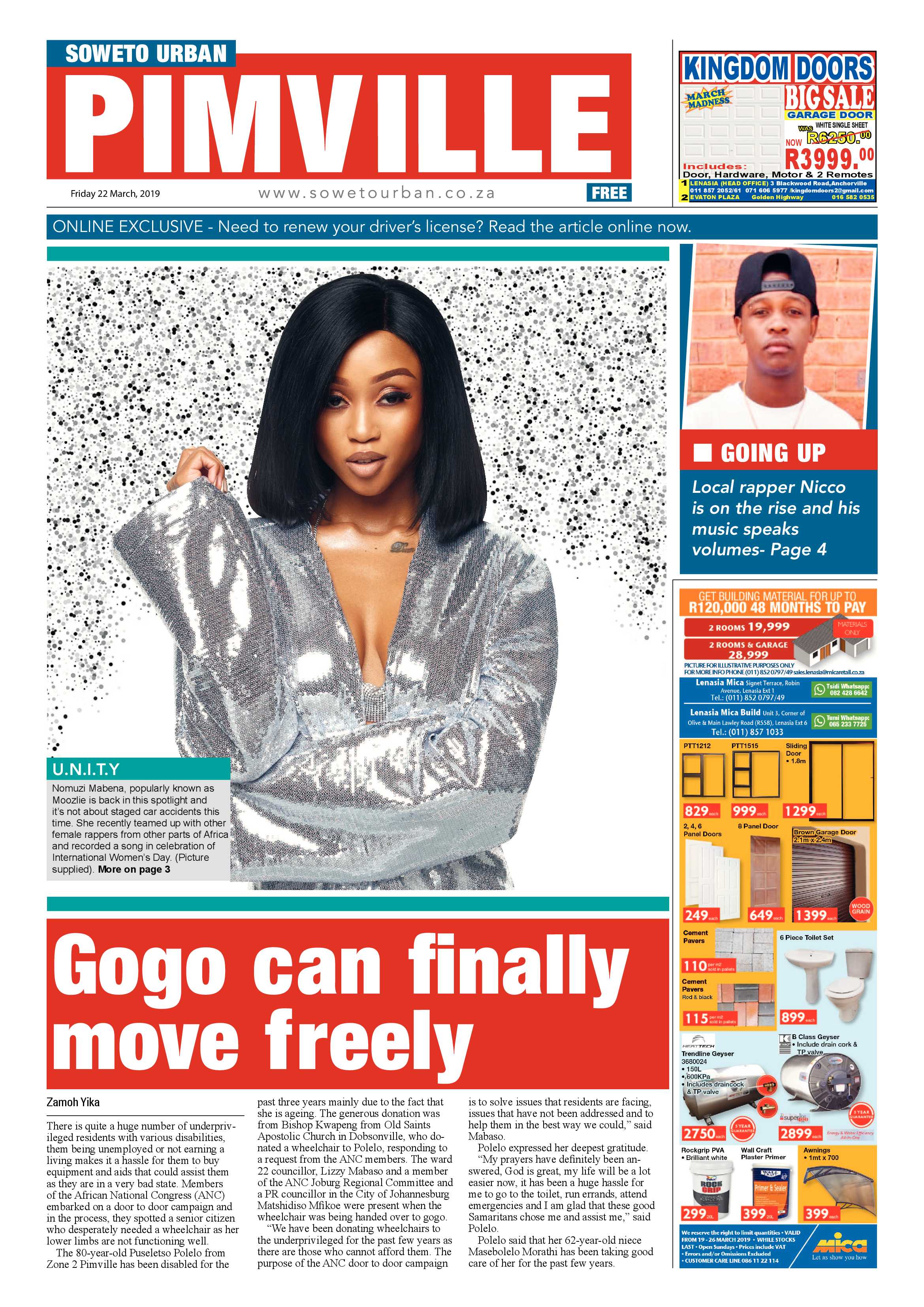 Pimville News – March 22 , 2019 page 1