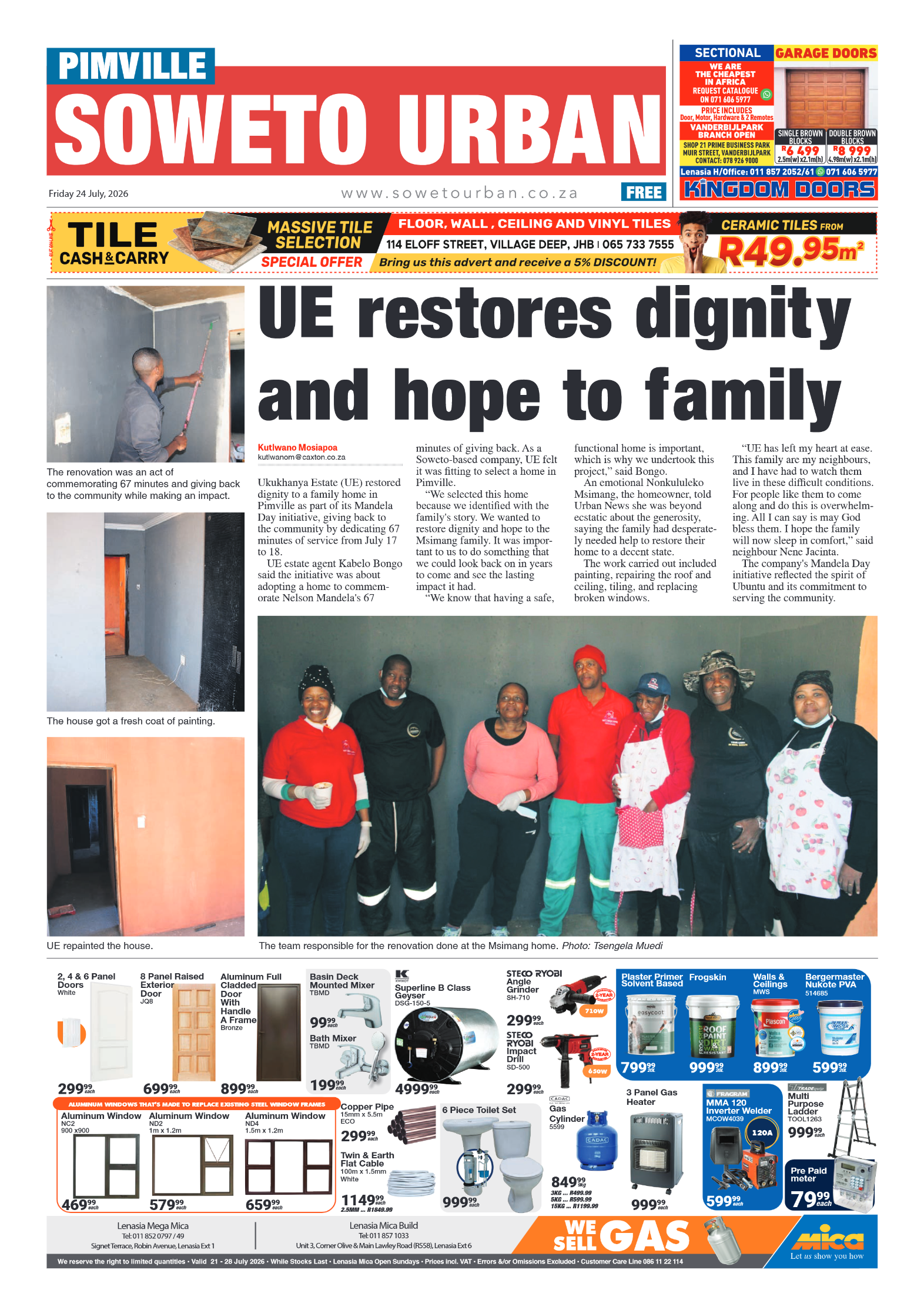 Pimville 24 July 2026 page 1