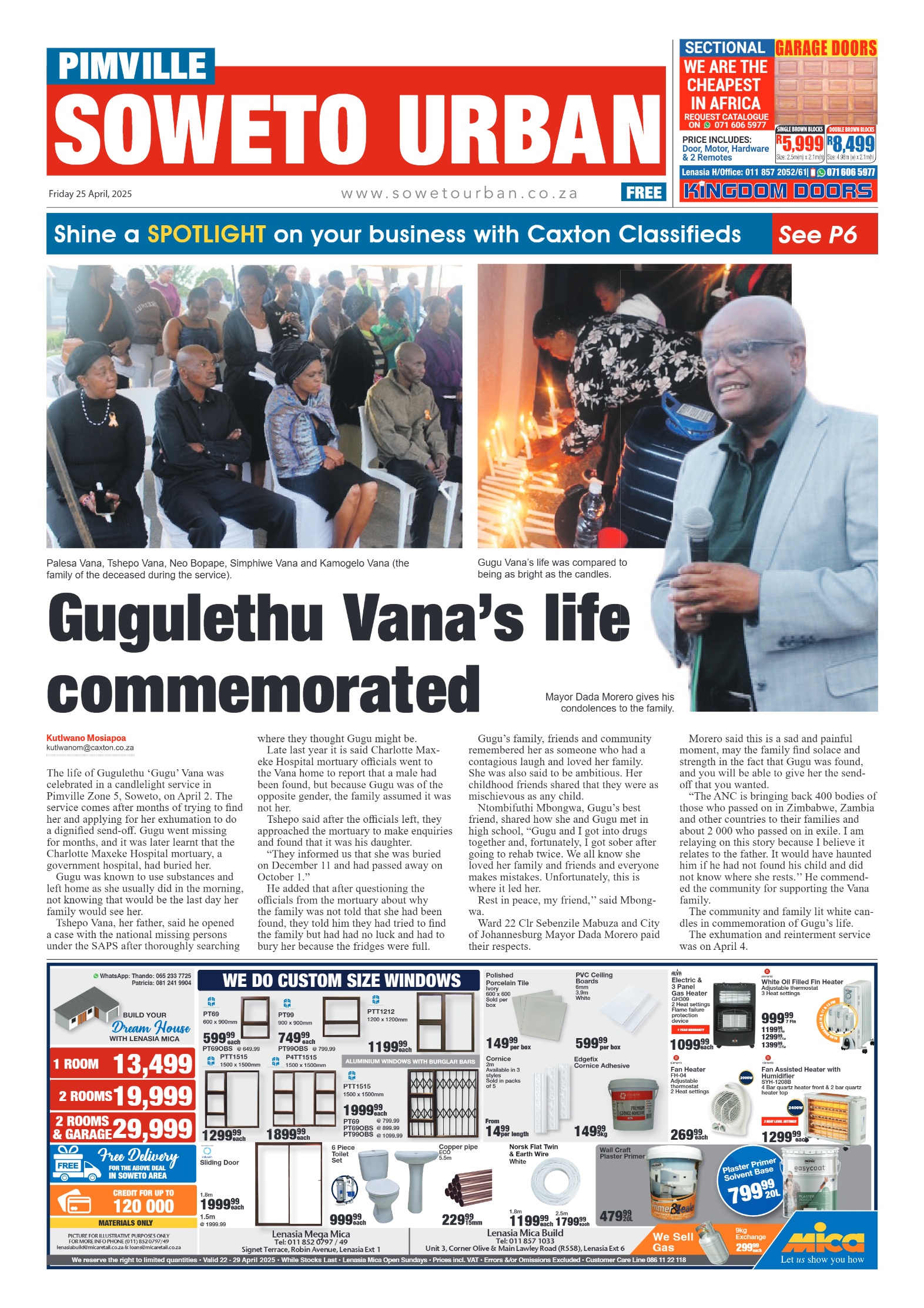Pimville: 25 April 2025 page 1