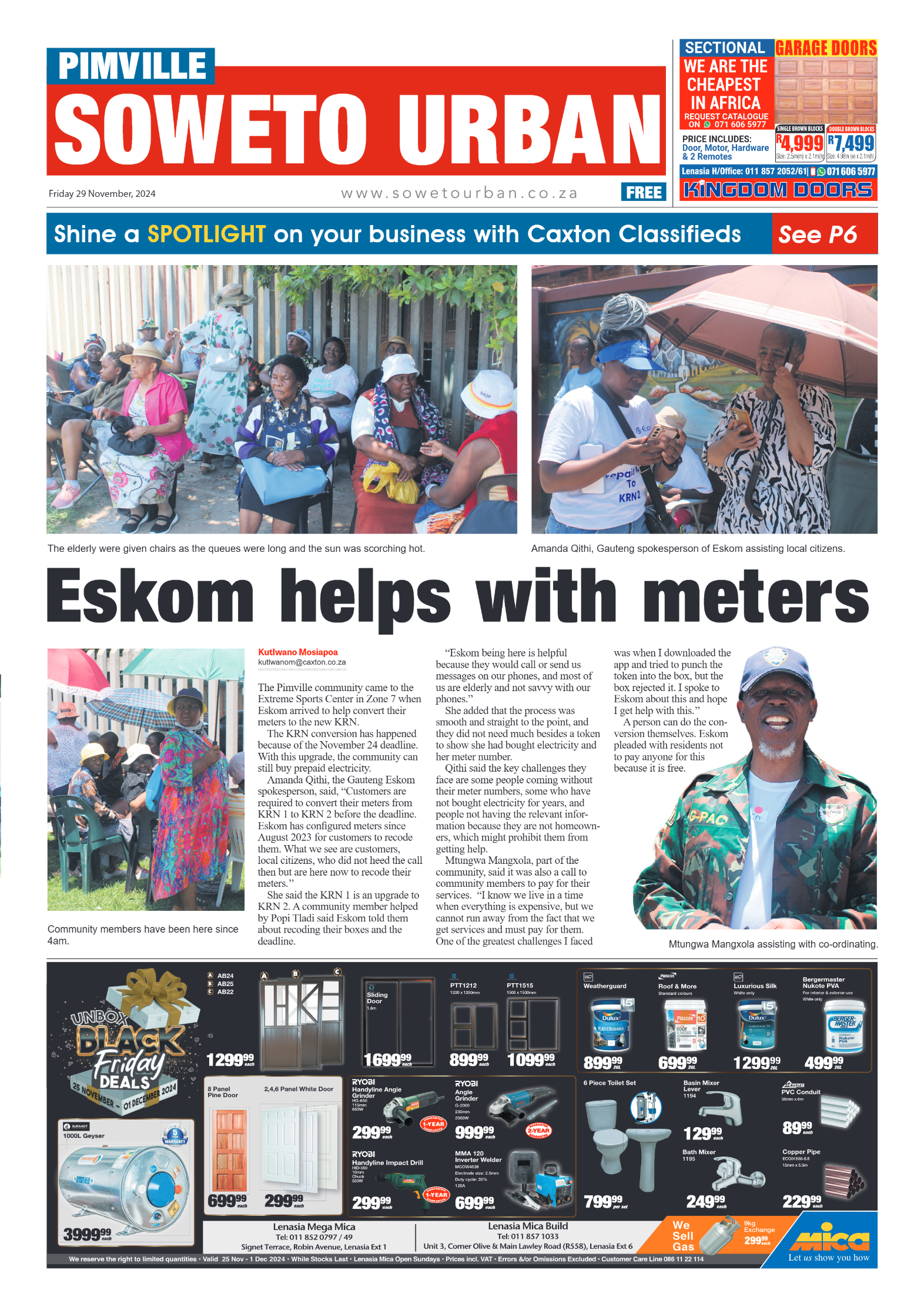 Pimville: 29 November 2024 page 1