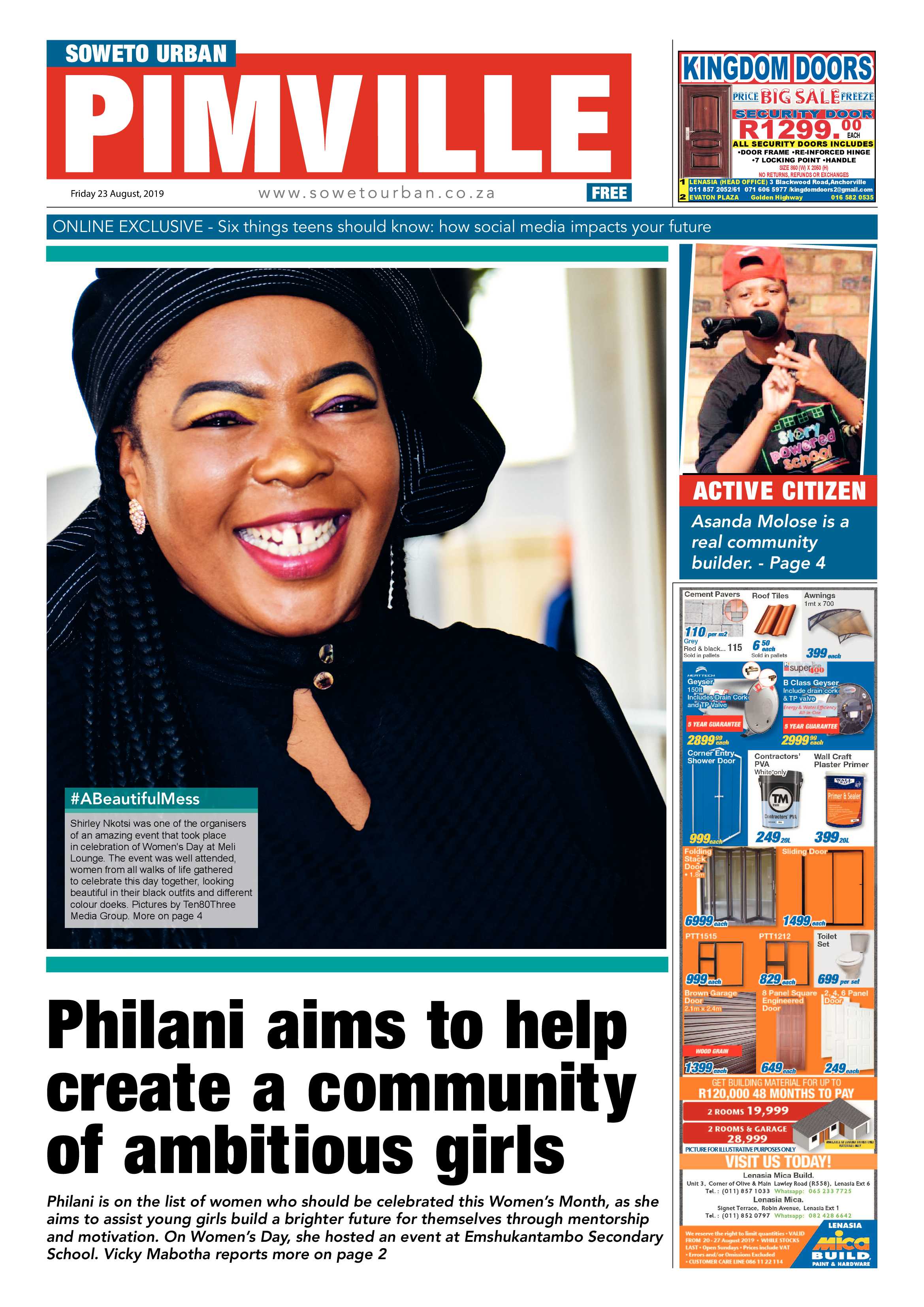 Pimville News – September 06, 2019 page 1