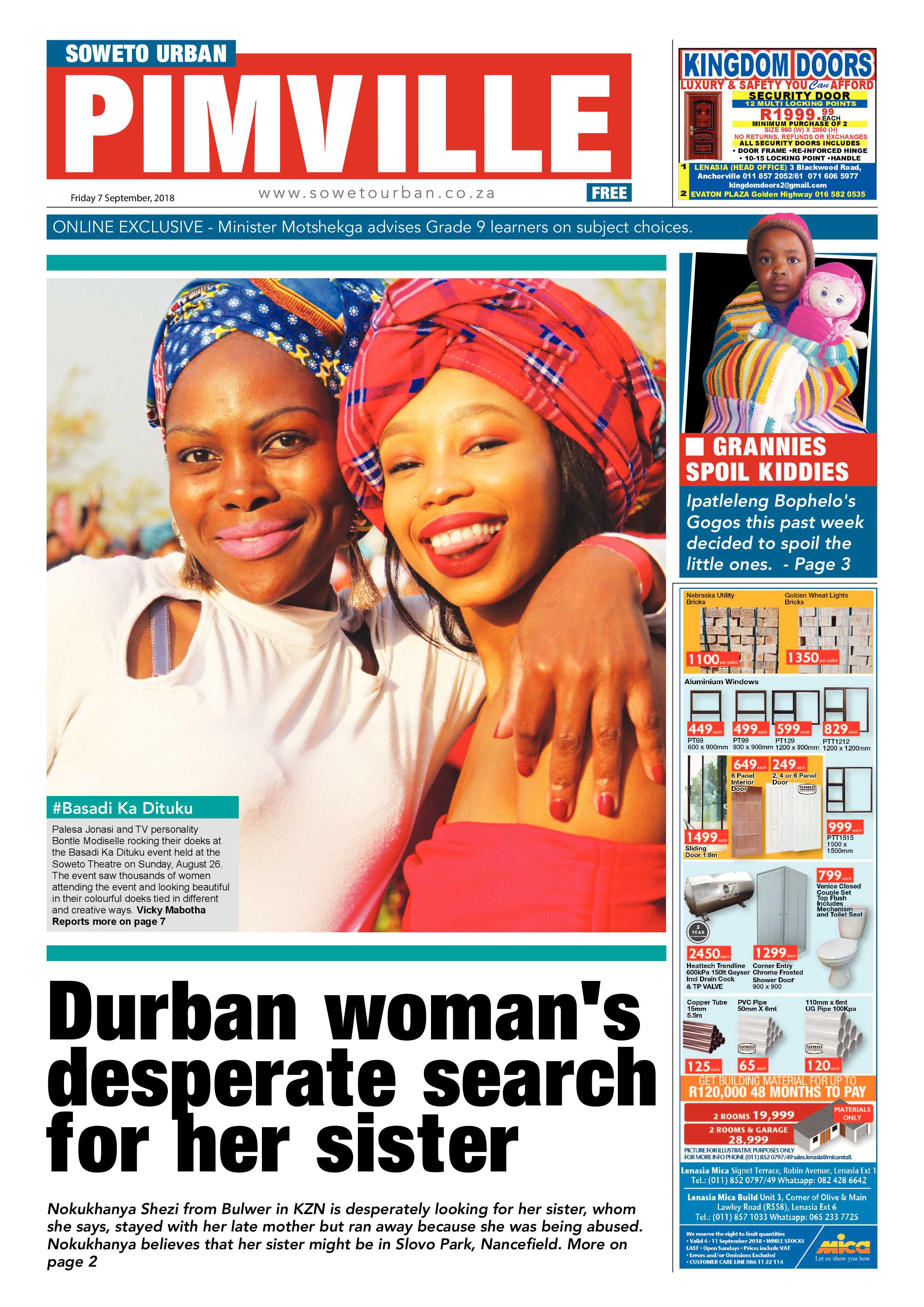 Pimville – September 7, 2018 issue page 1