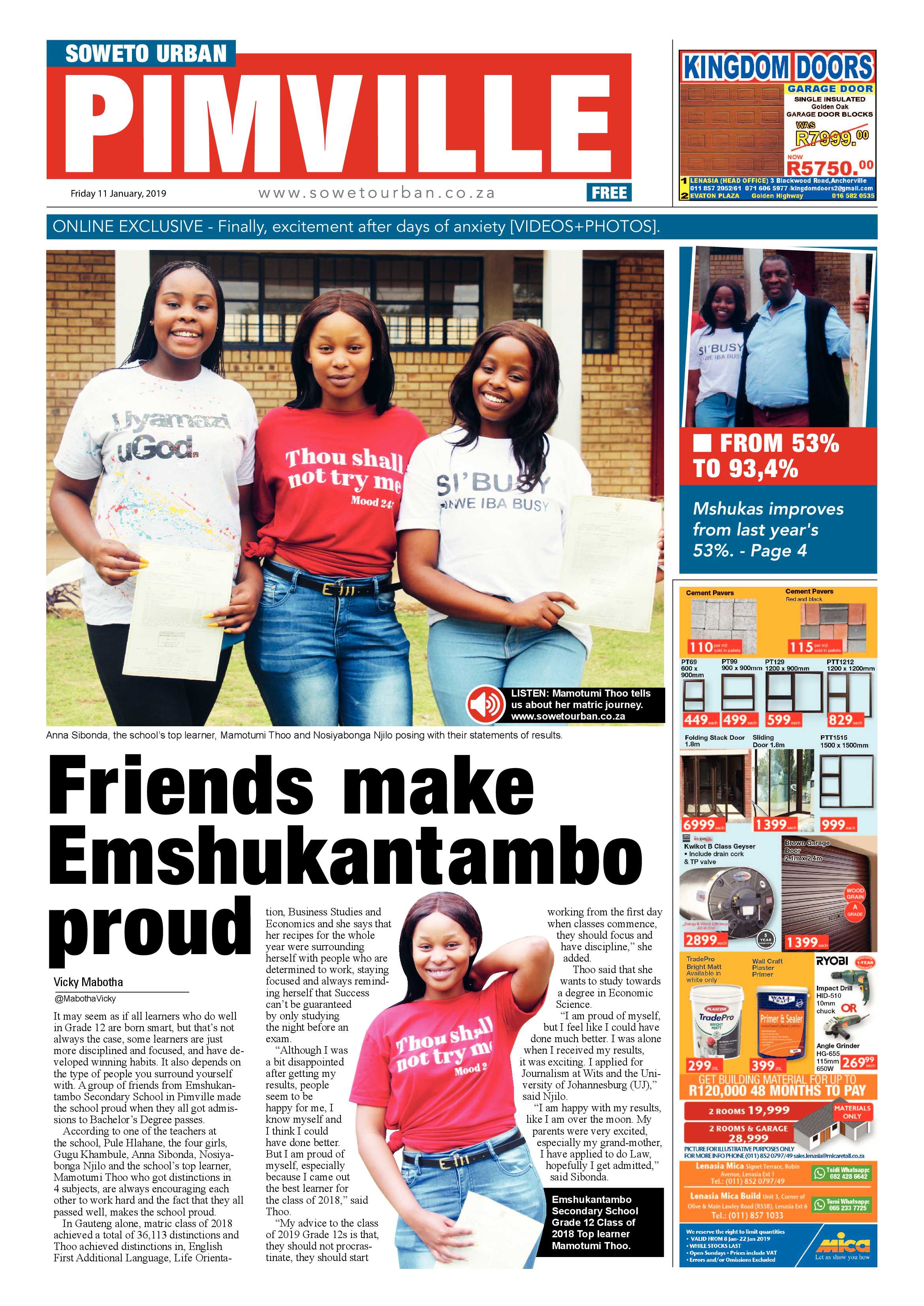 Jan 11 – Pimville News page 1