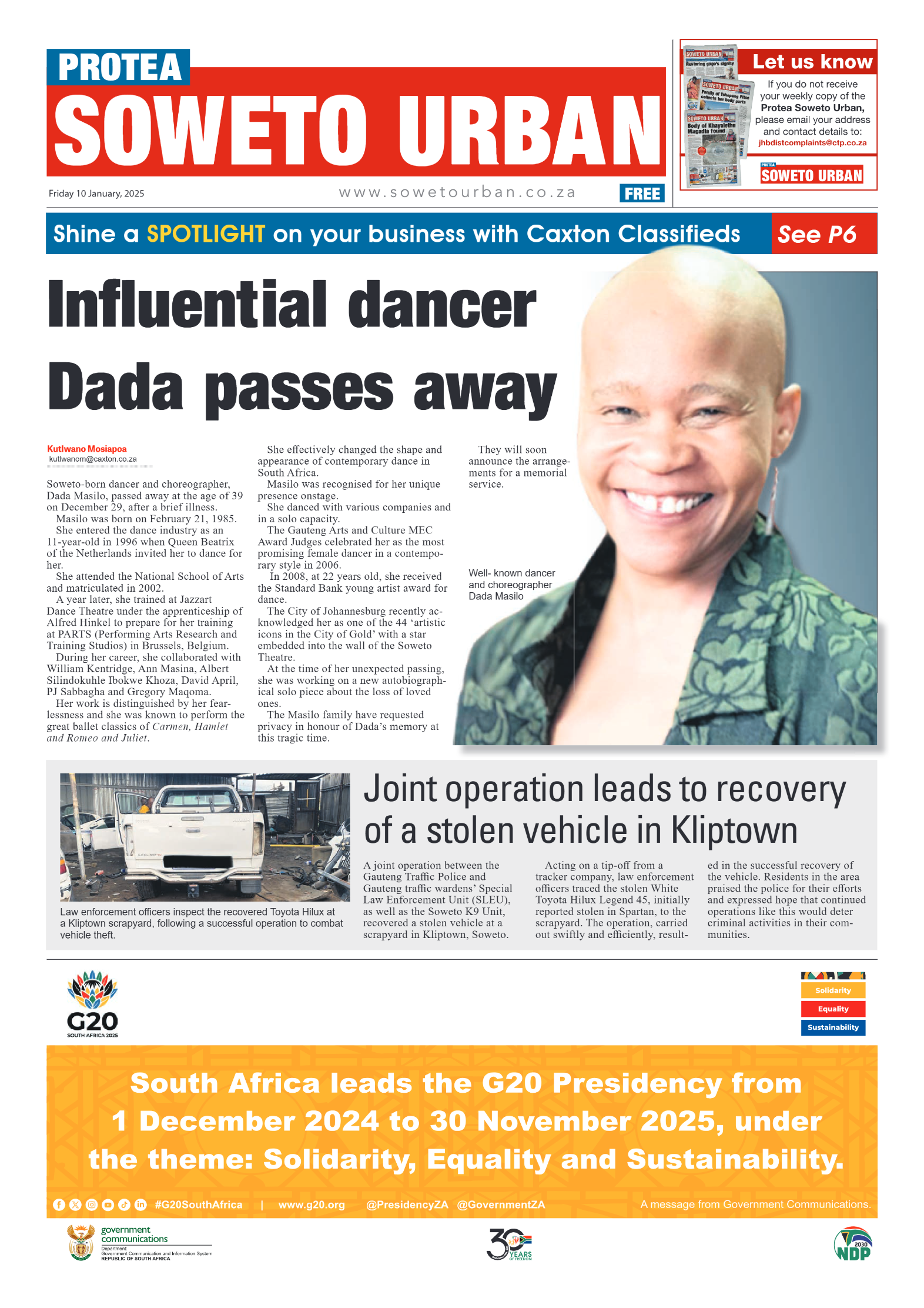 Protea: 10 January 2025 page 1