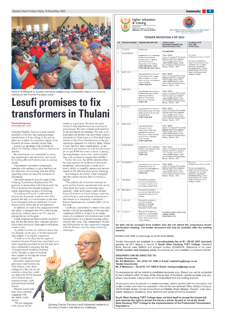 Protea: 10 November 2023 page 5