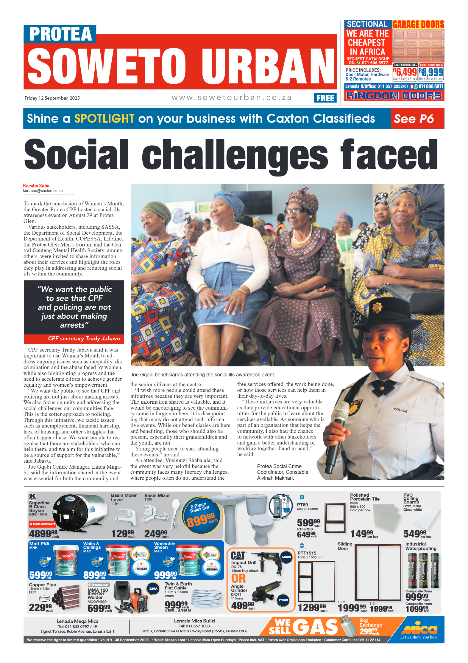 Protea: 12 September 2025 page 1