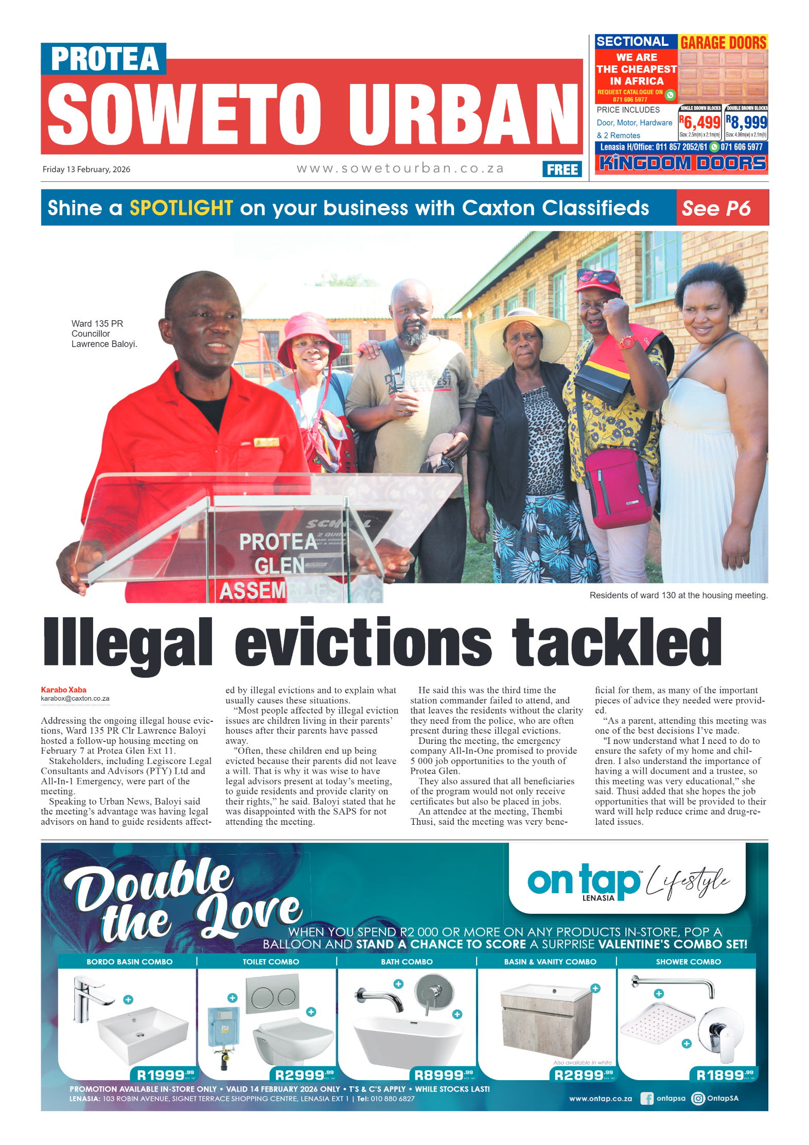 Protea: 13 February 2026 page 1