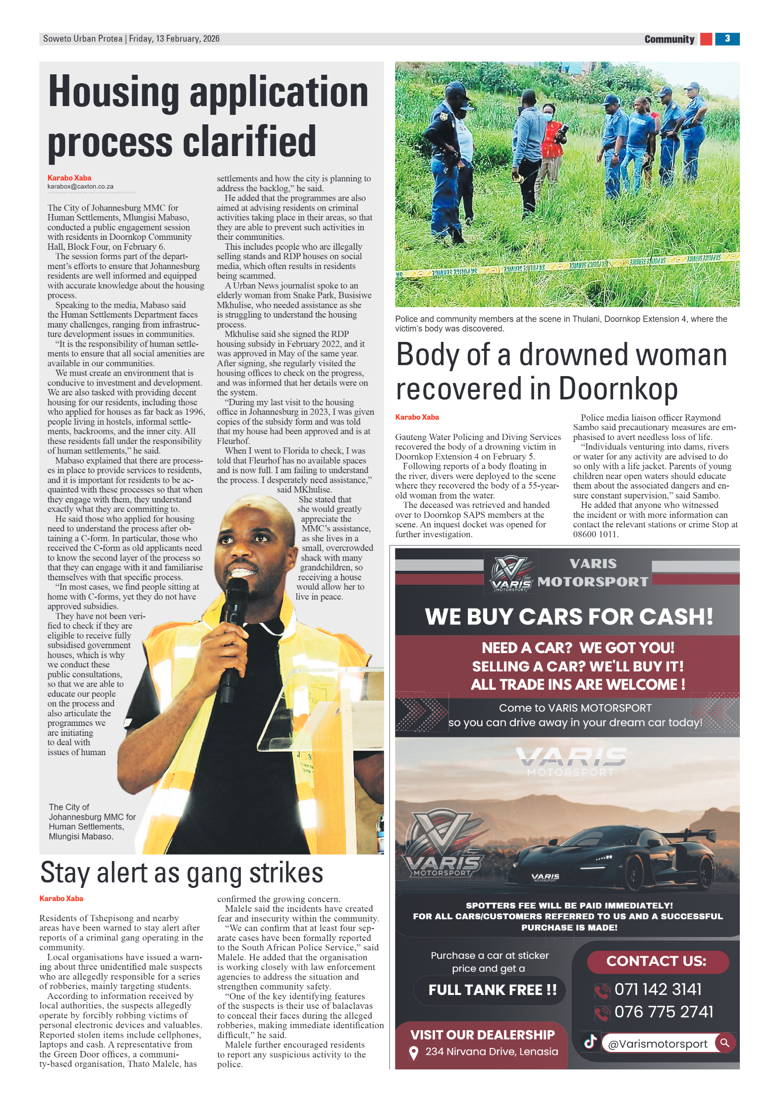 Protea: 13 February 2026 page 3