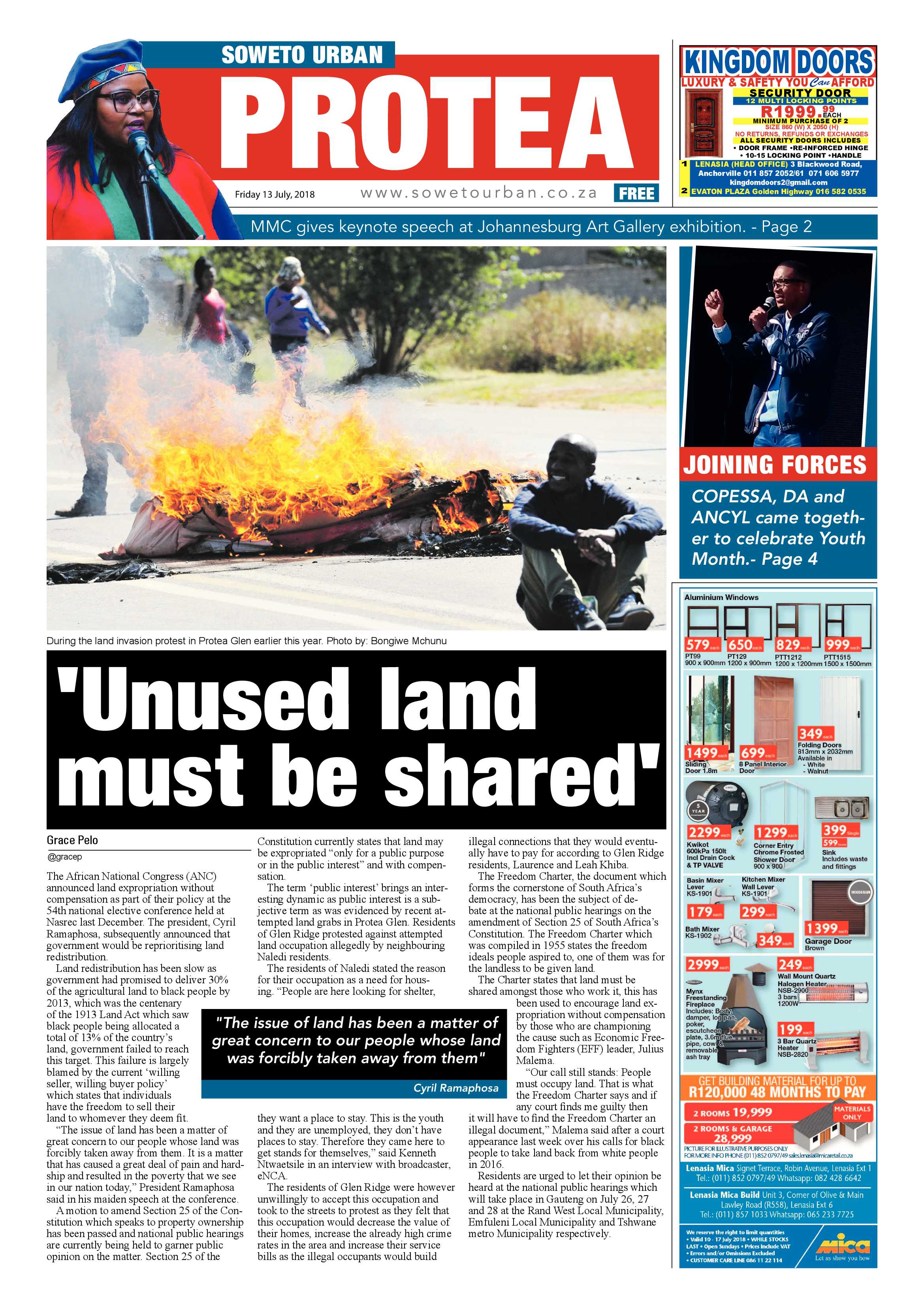 Protea – July 13, 2018 issue page 1