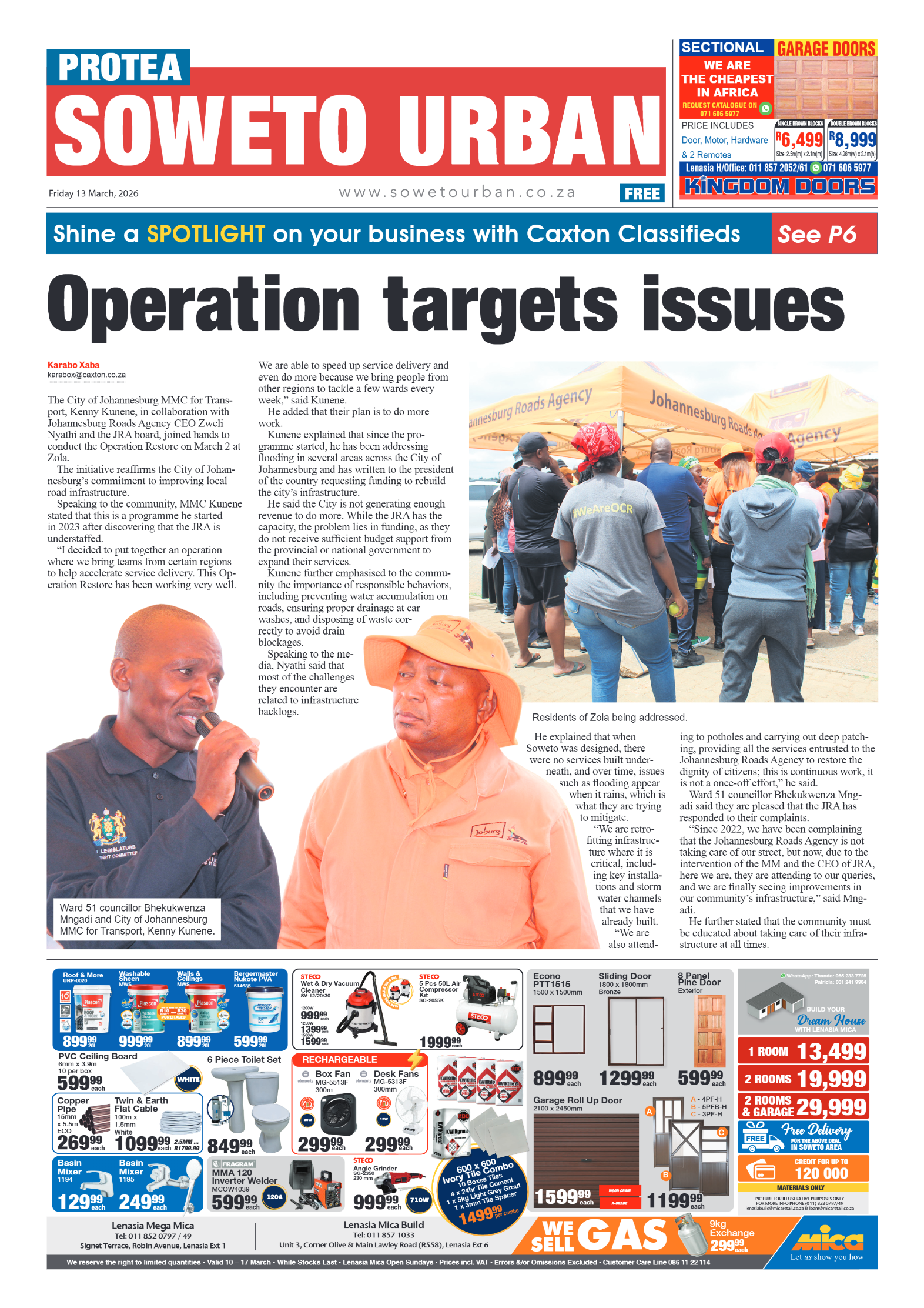 Protea: 13 March 2026 page 1