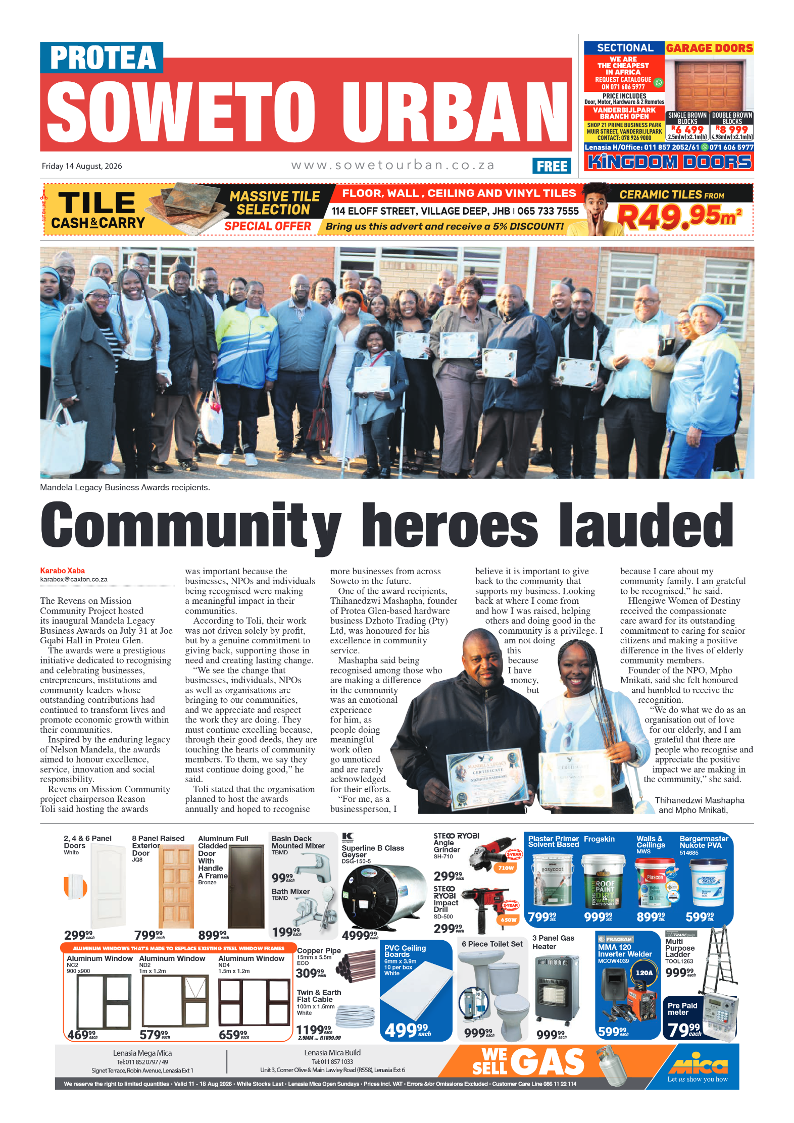 Protea 14 August 2026 page 1