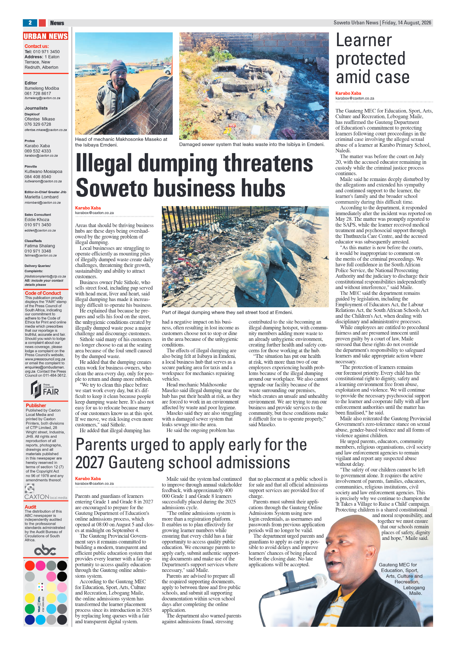 Protea 14 August 2026 page 2