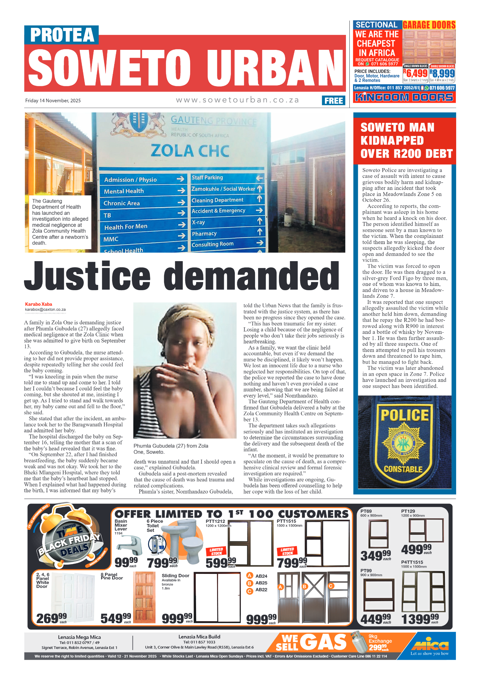 Protea: 14 November 2025 page 1