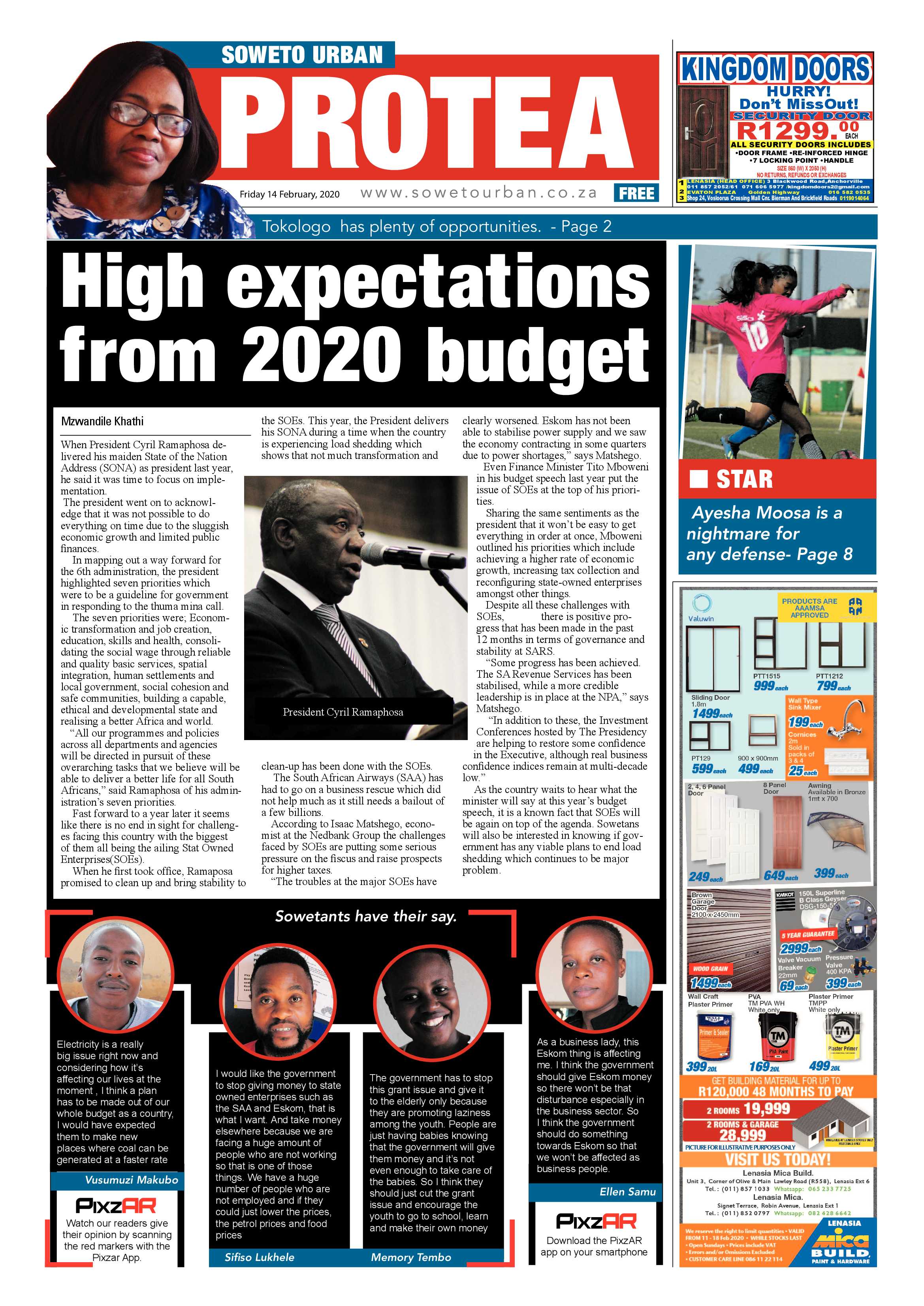 Protea Feb 14, 2020 page 1