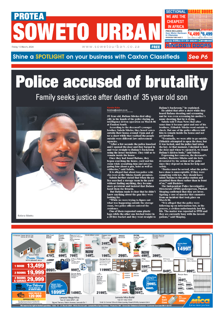 Protea: 15 March 2024 page 1
