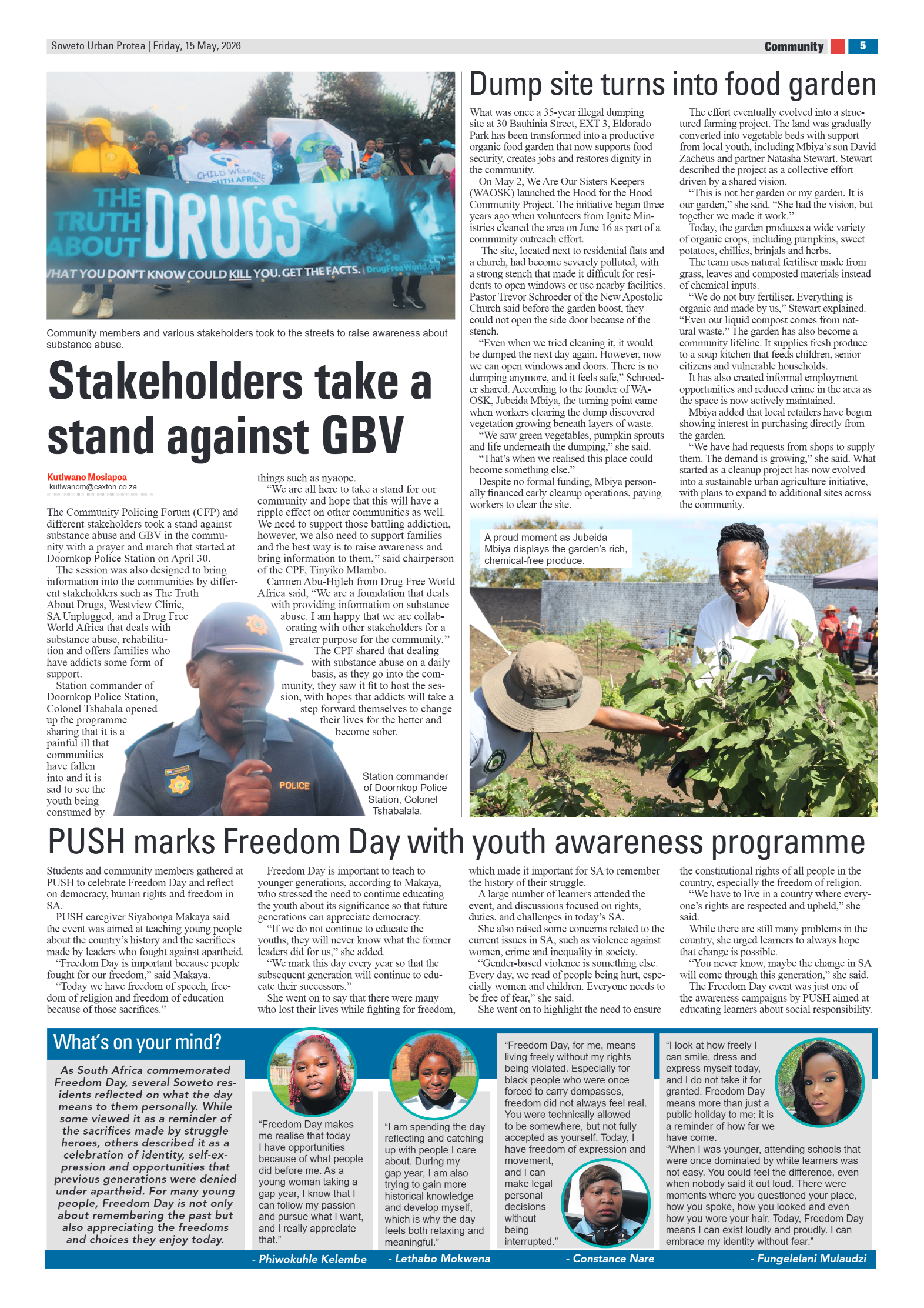 Protea: 15 May 2026 page 5