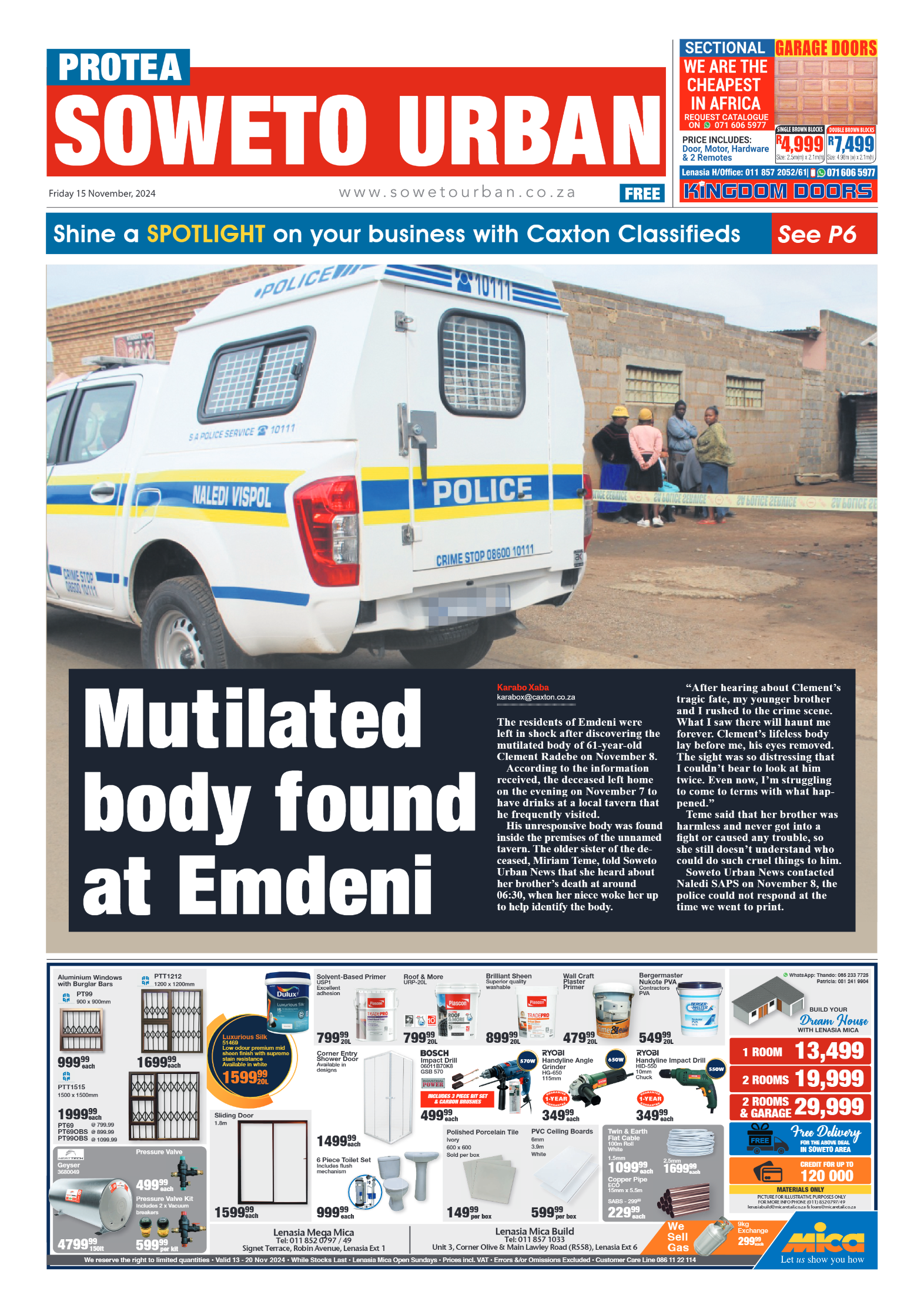 Protea: 15 November 2024 page 1