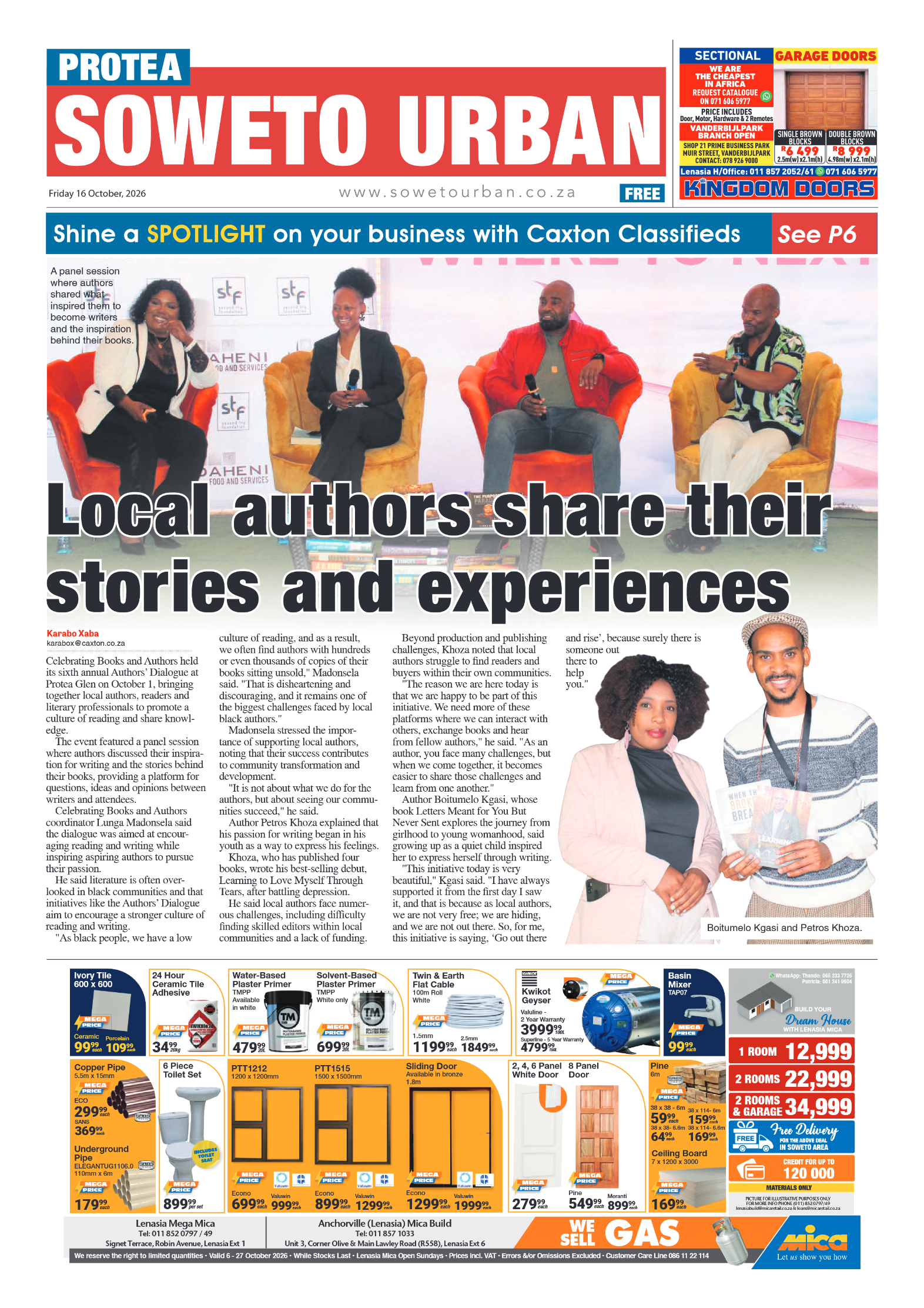 Protea 16 October 2026 page 1