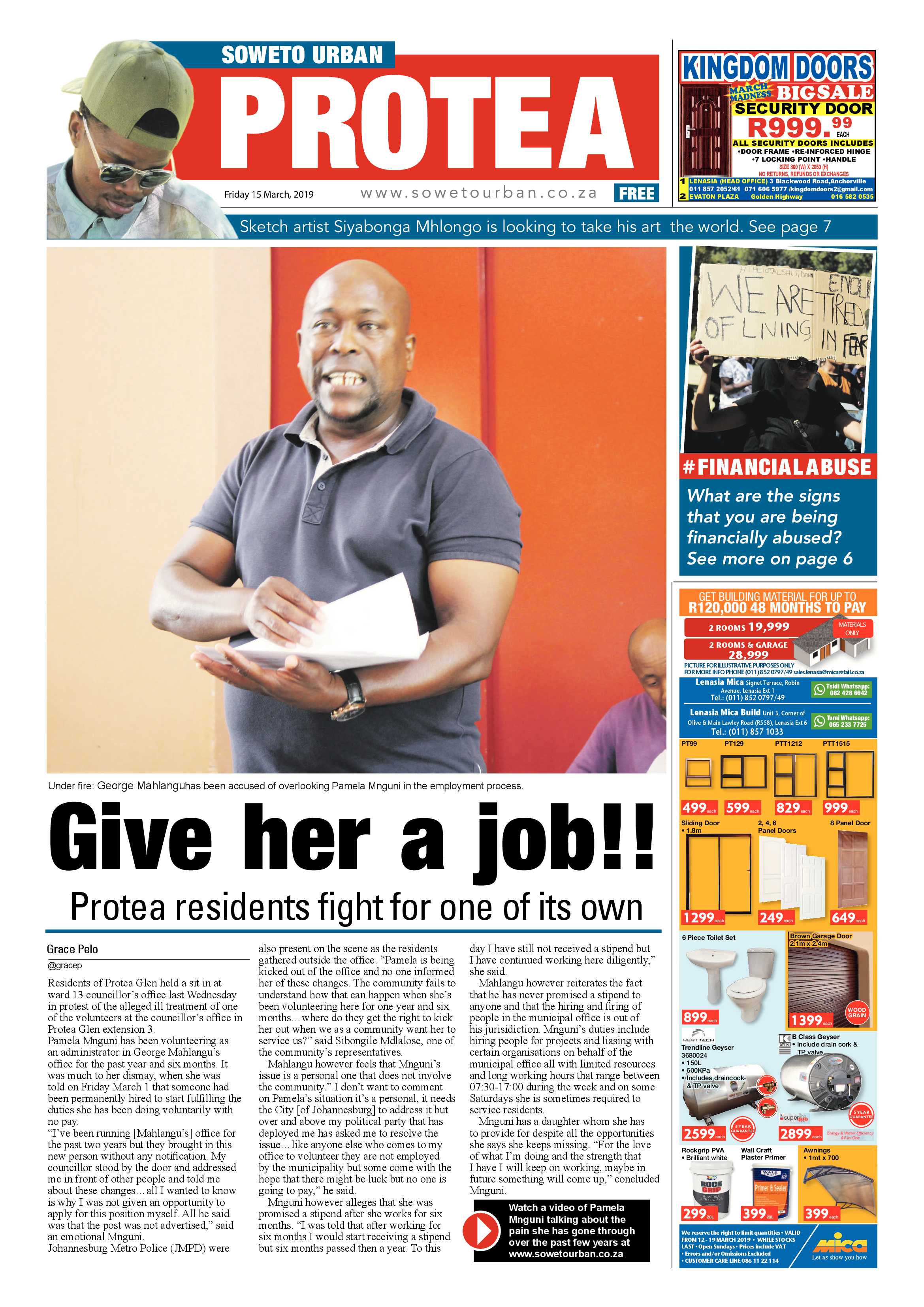Protea News – March 16 , 2019 page 1
