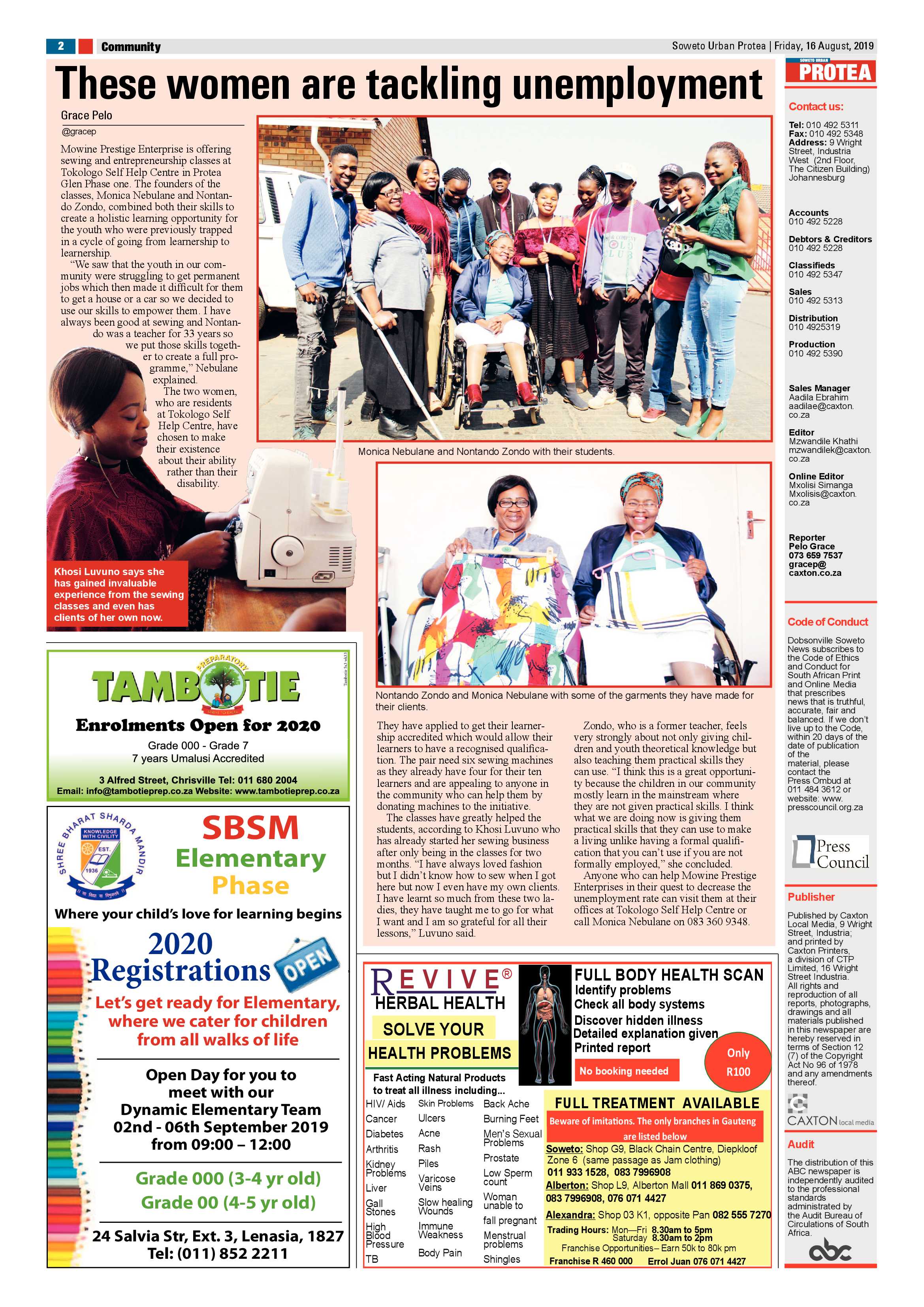 Protea News – August 16, 2019 page 2