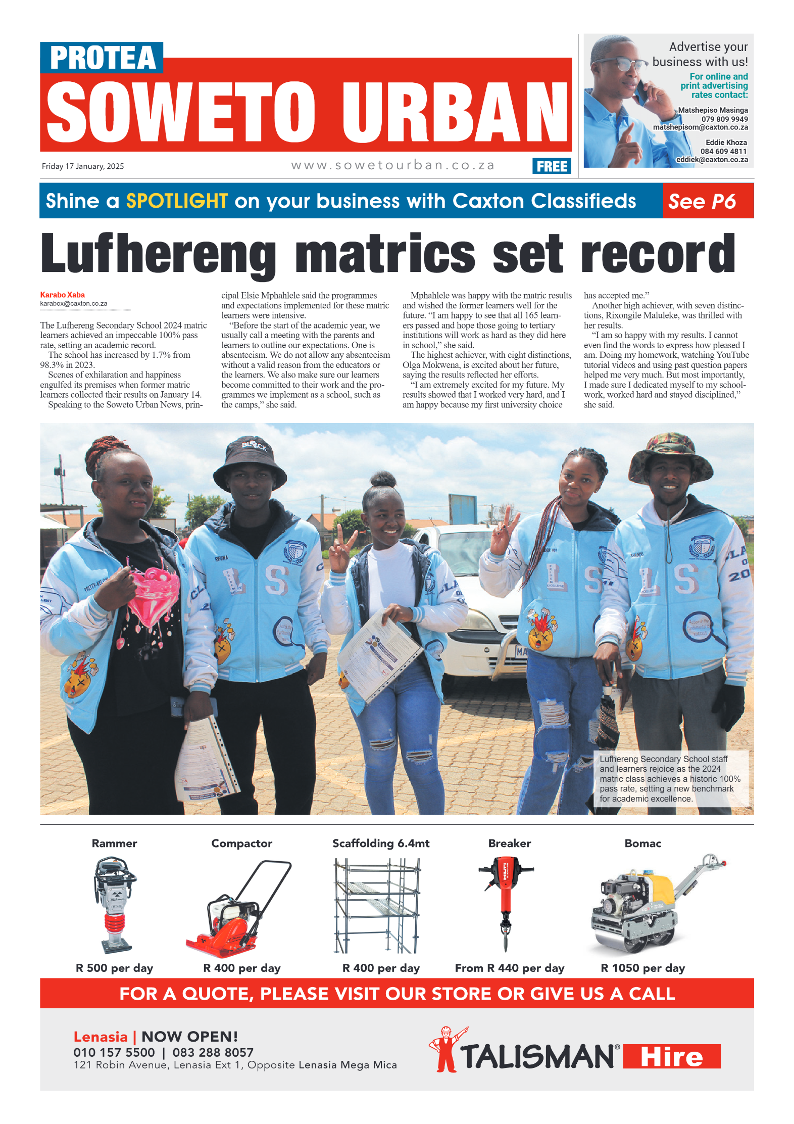 Protea: 17 January 2025 page 1