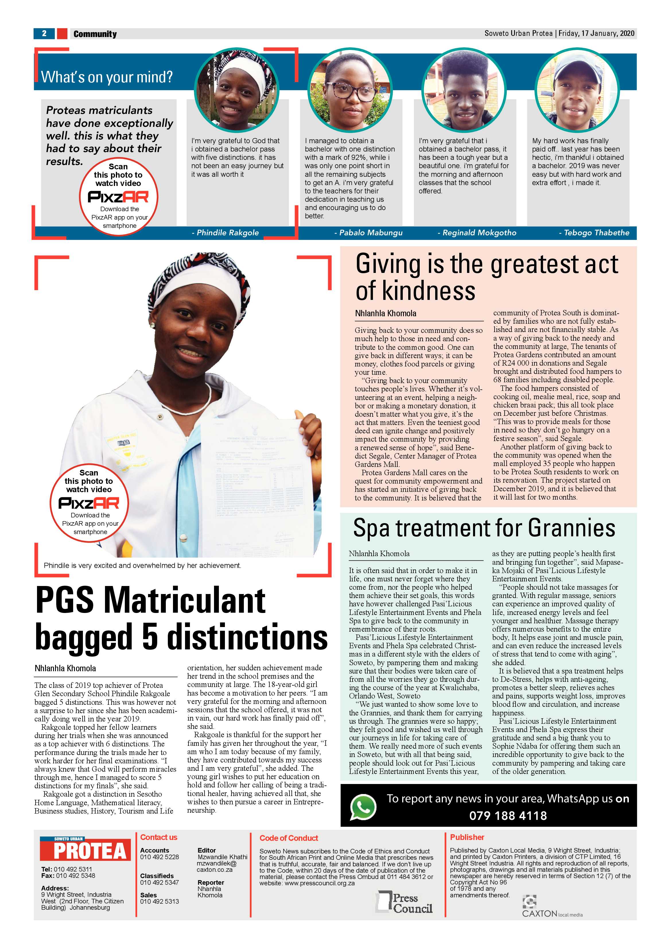 Protea News – January 17, 2020 page 2