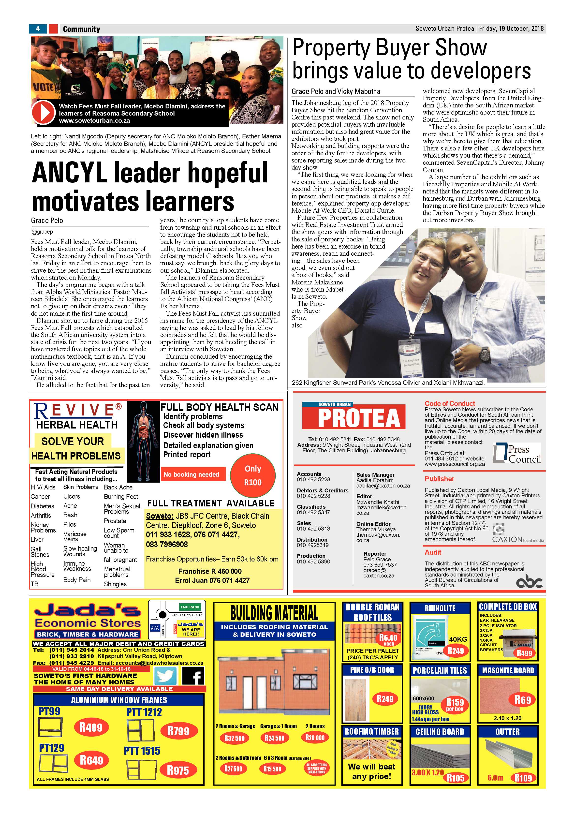 Protea – October 19, 2018 issue page 4