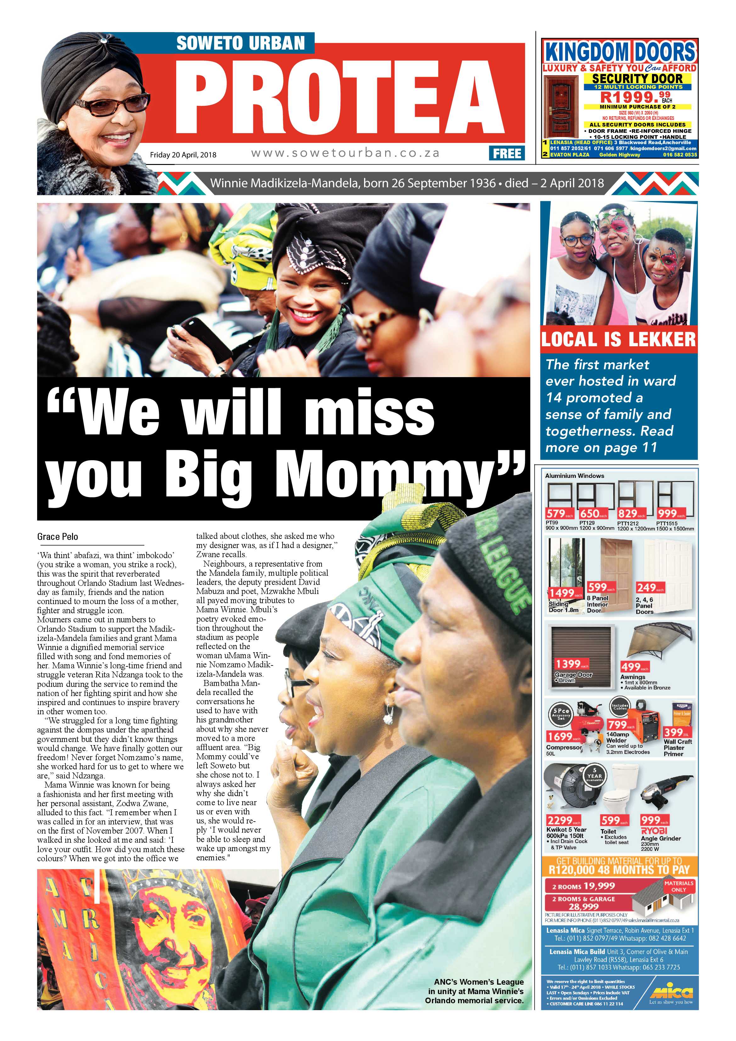 Protea – April 20, 2018 issue page 1
